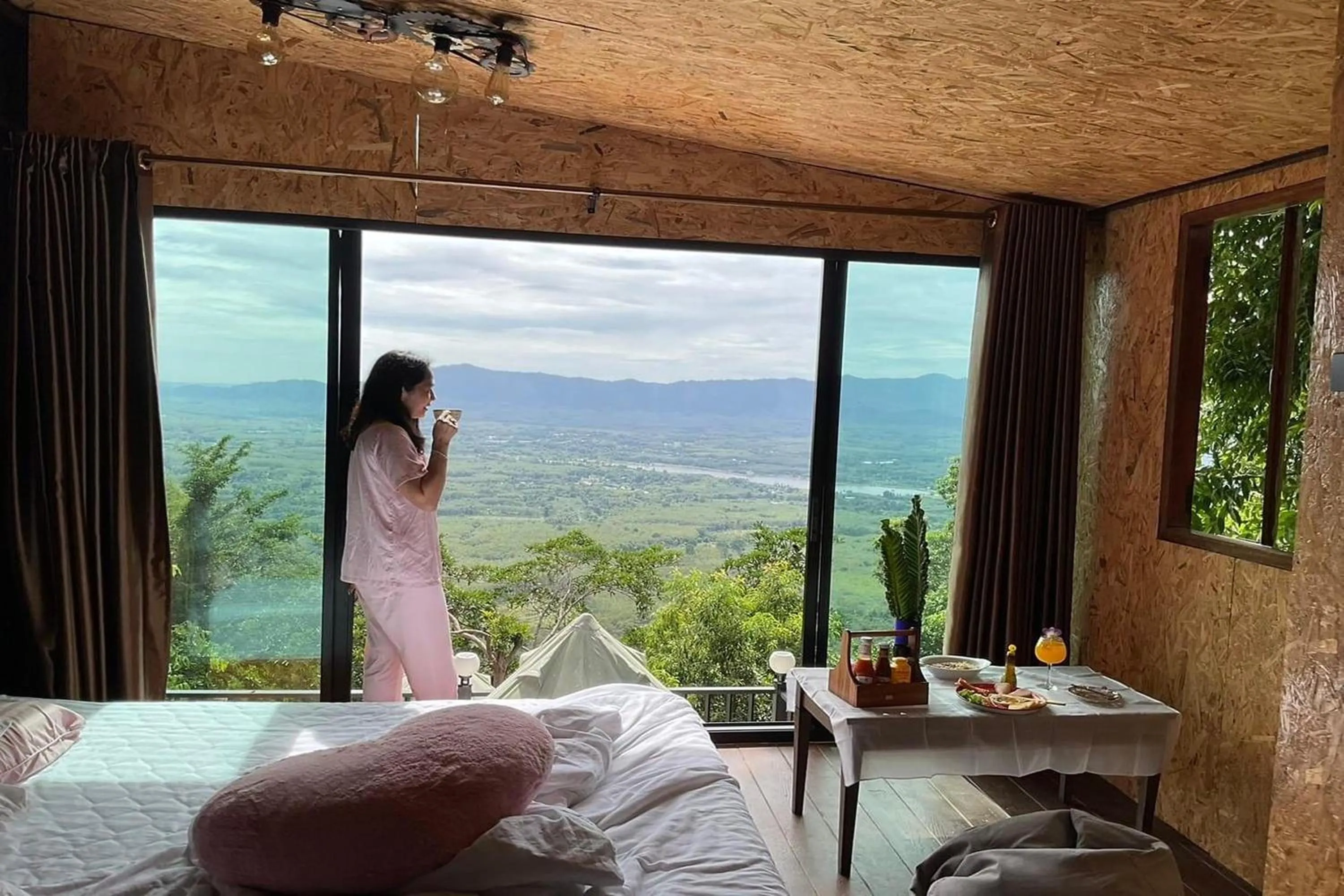 Balcony/Terrace, Bed in Kuan Khan Lao The Nine Bistro ควนคานหลาว เดอะไนท์ บิสโทร