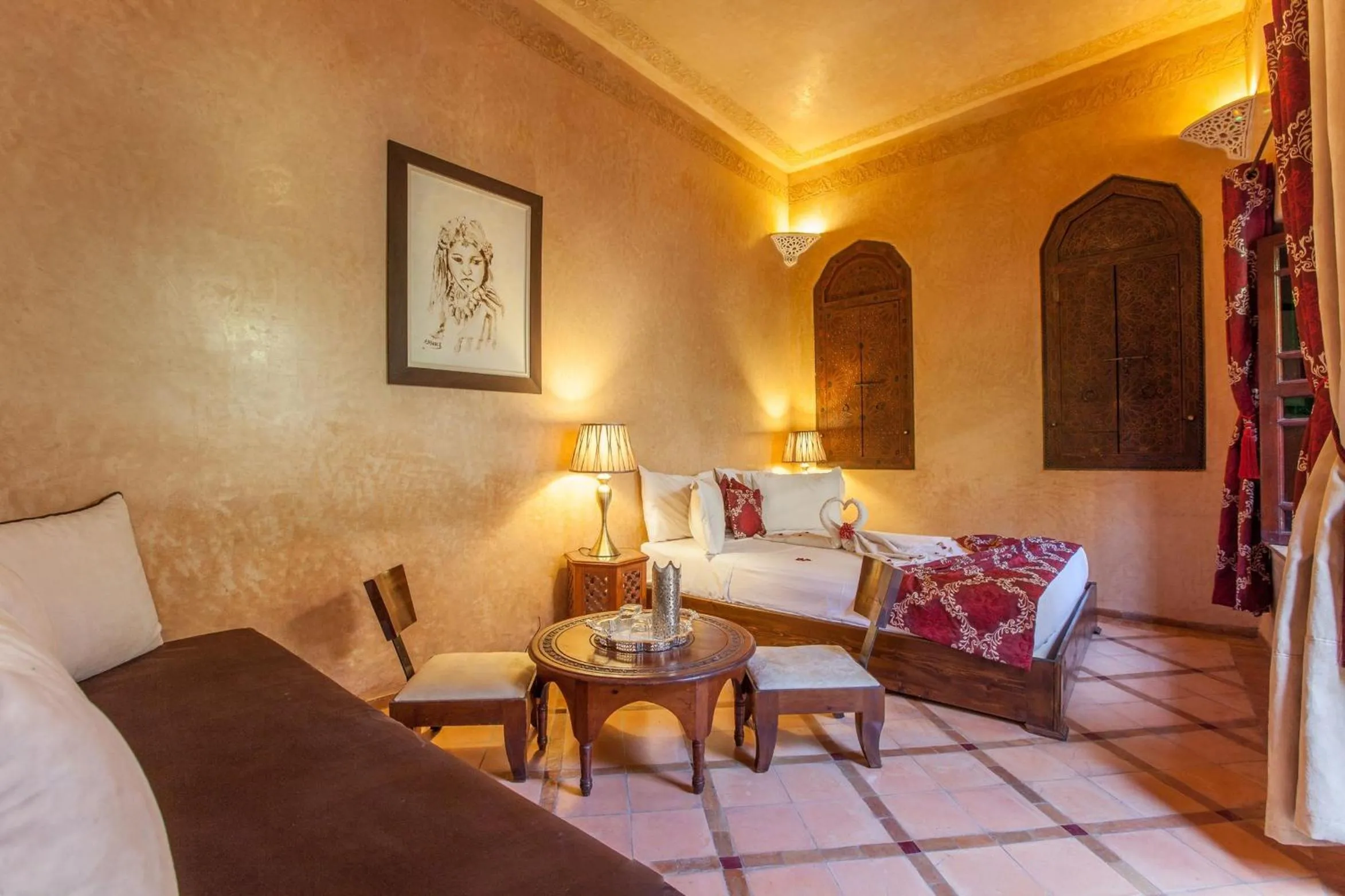 Bed in Riad Louaya