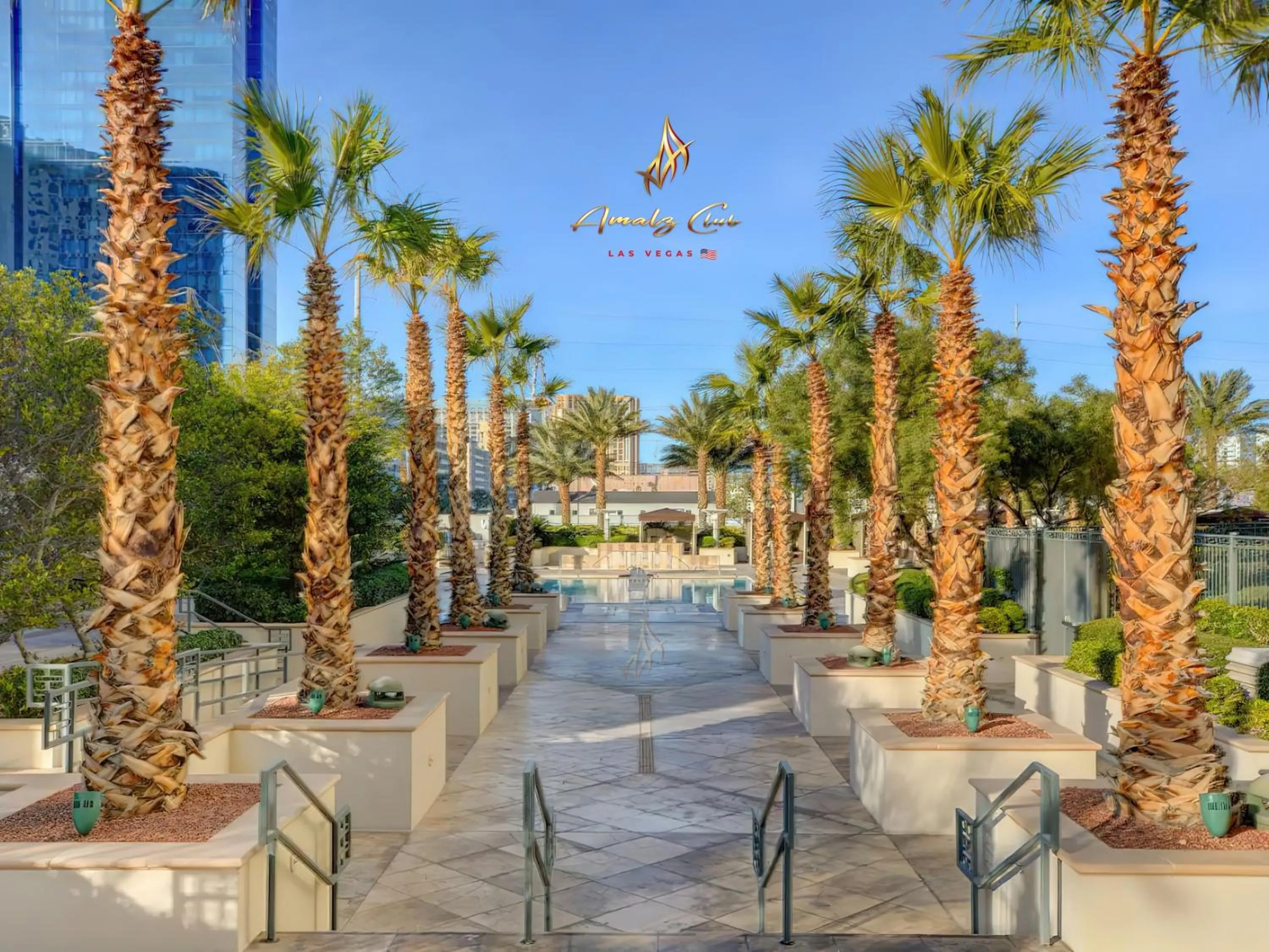 Pool view in Amalz 2 Bedroom 3 Bathroom Balcony Suites at Mgm Signature !