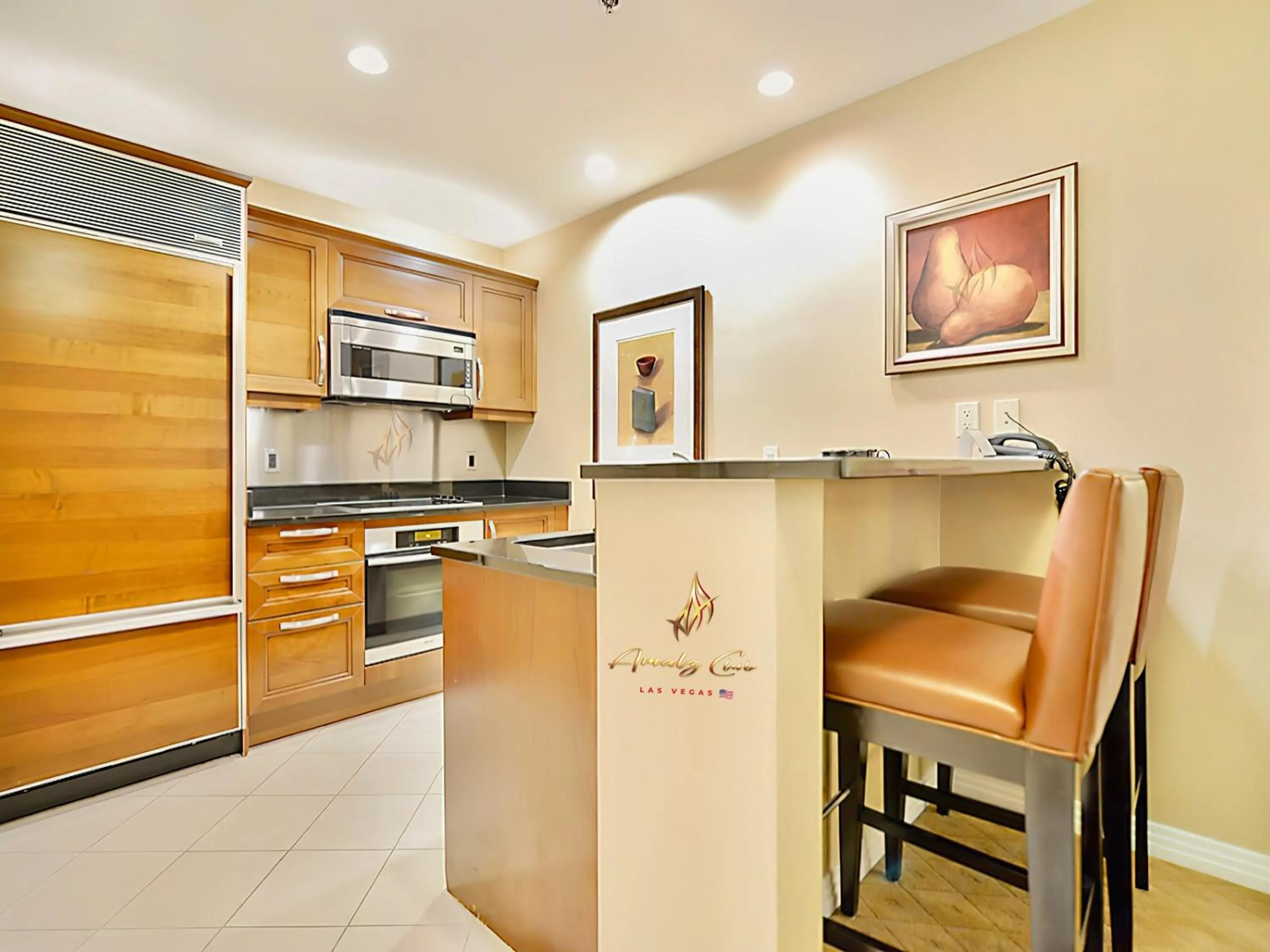 Kitchen or kitchenette in Amalz 2 Bedroom 3 Bathroom Balcony Suites at Mgm Signature !