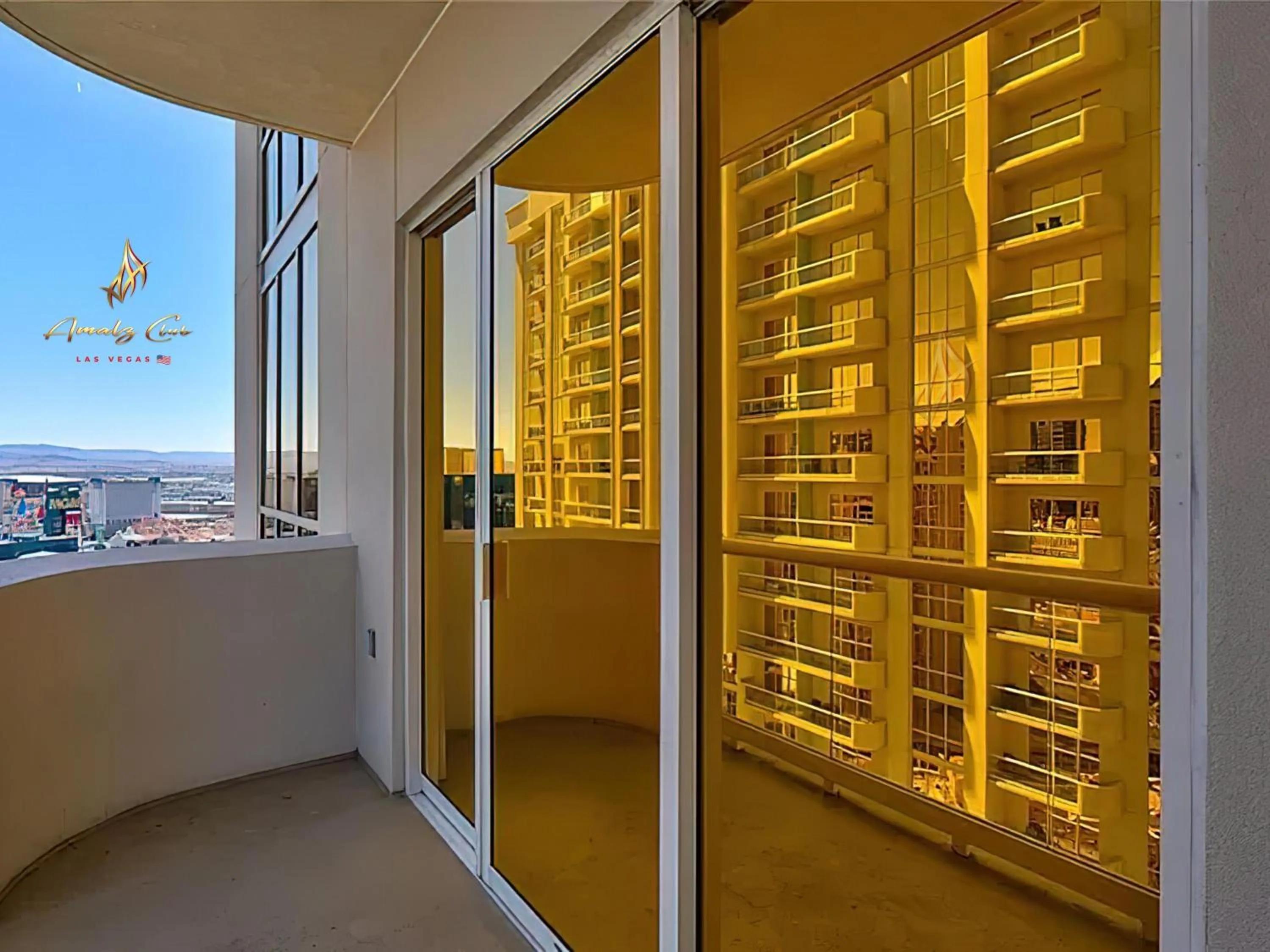 Balcony/Terrace in Amalz 2 Bedroom 3 Bathroom Balcony Suites at Mgm Signature !