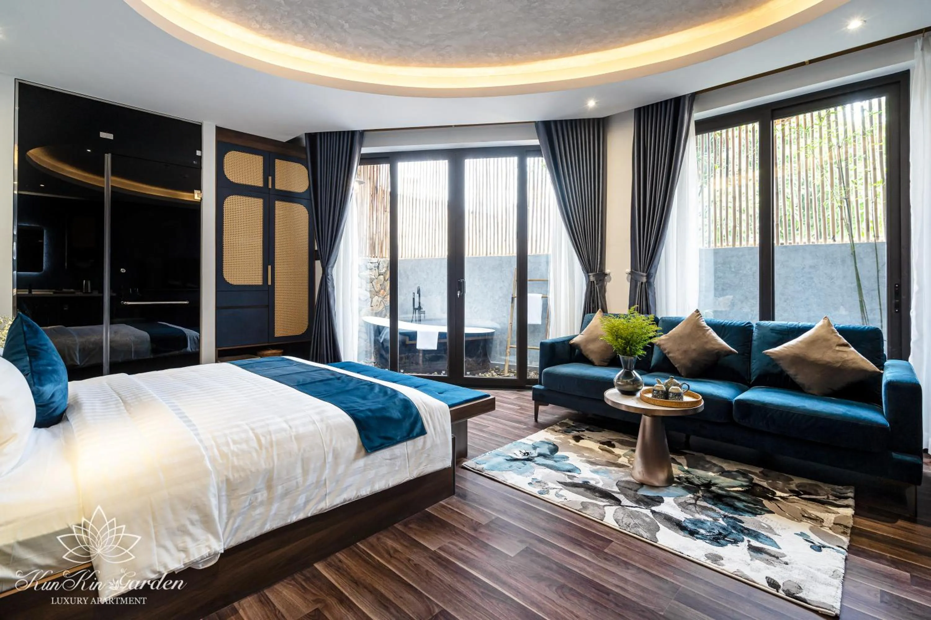 Bedroom, Bed in KunKin Garden Aparthotel