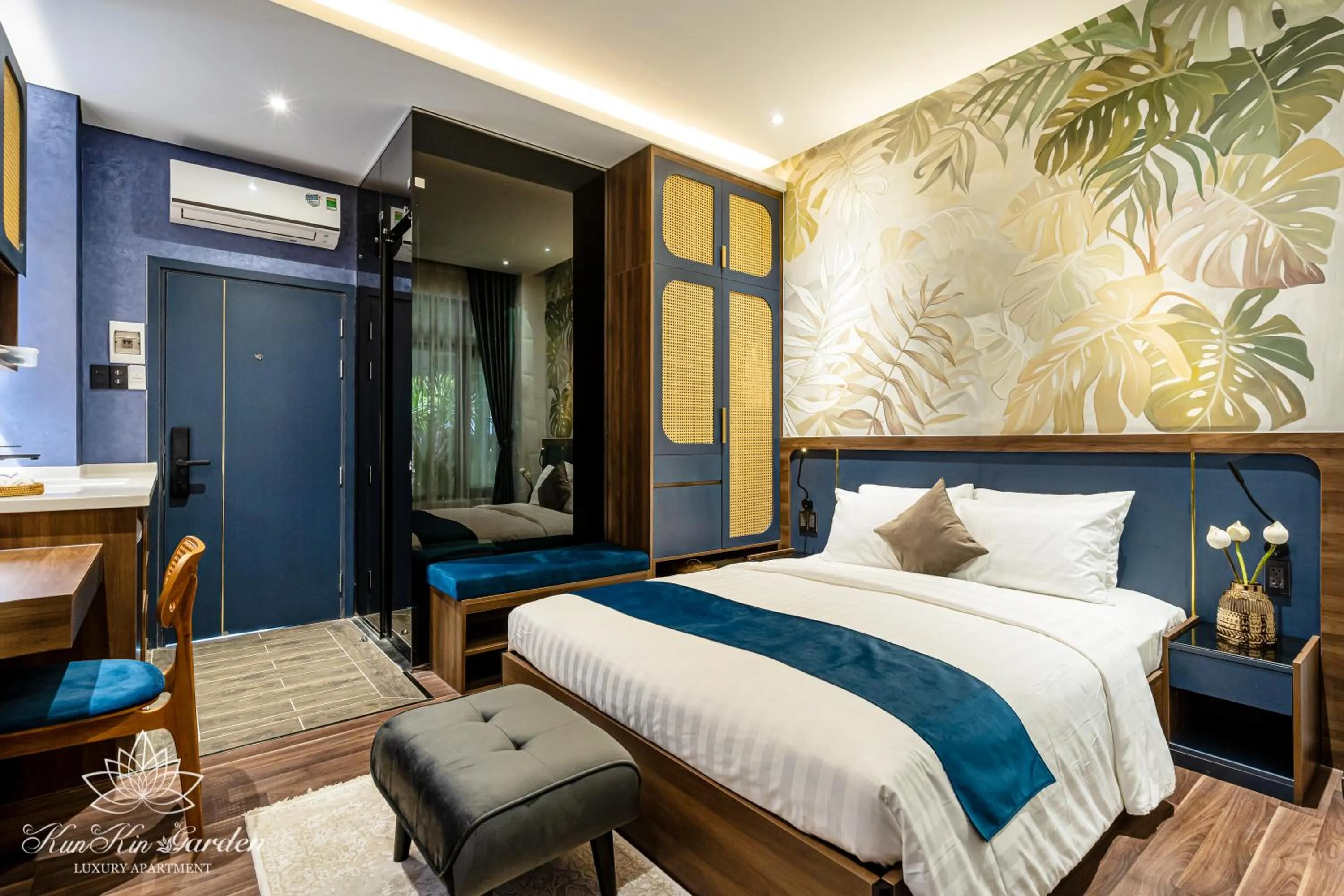 Bed in KunKin Garden Aparthotel