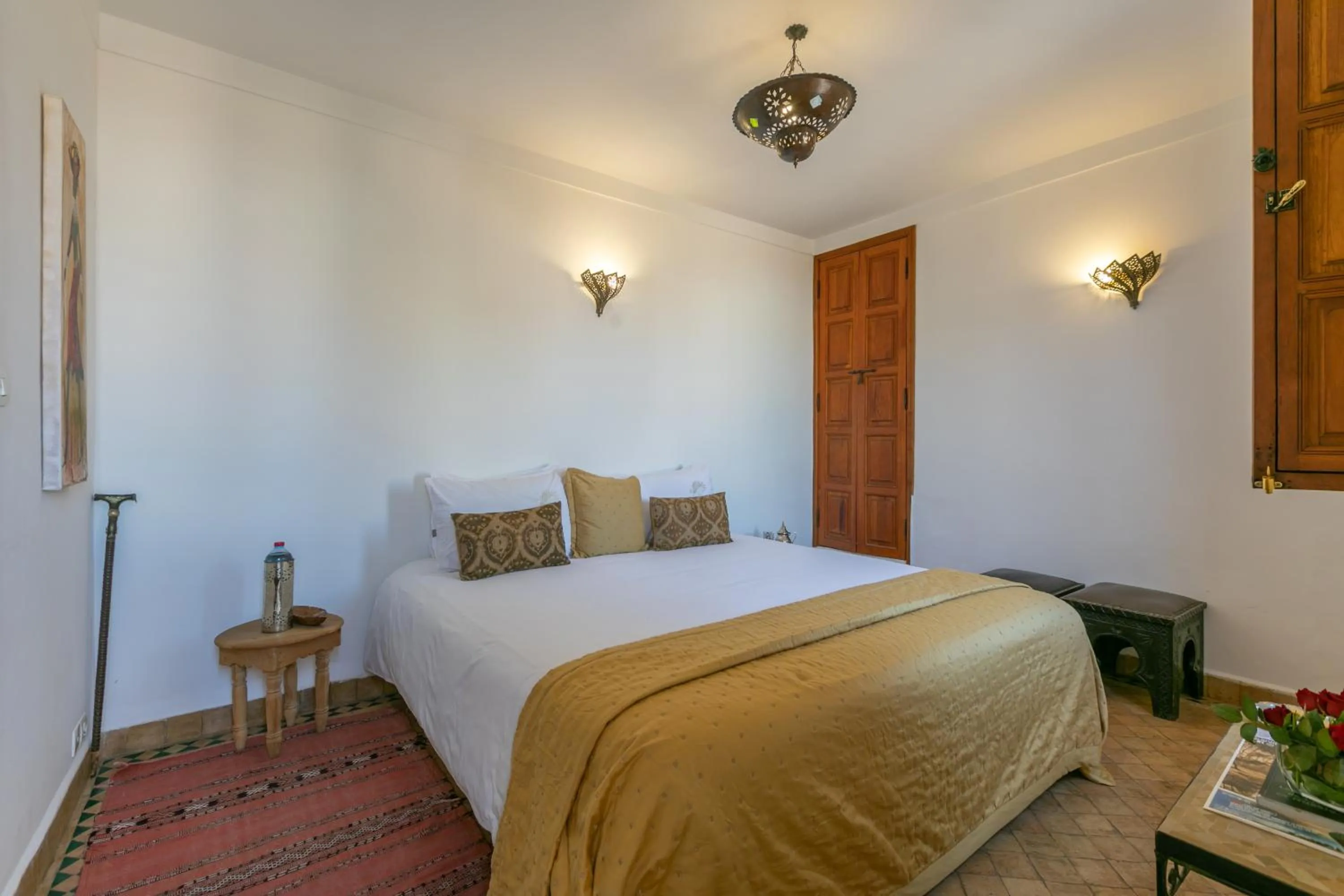 Bed in Riad Les Trois Palmiers El Bacha