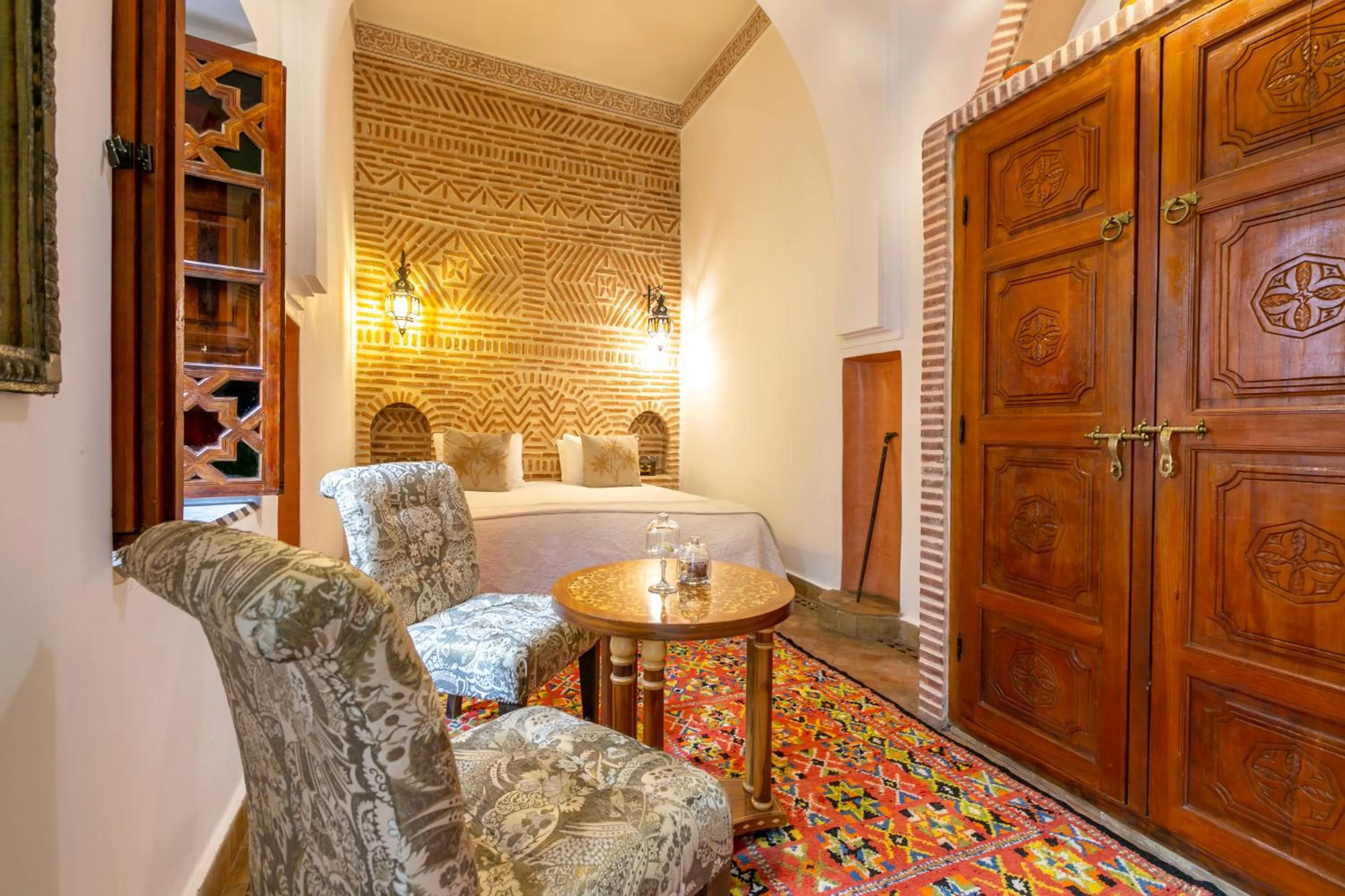 Bedroom in Riad Les Trois Palmiers El Bacha