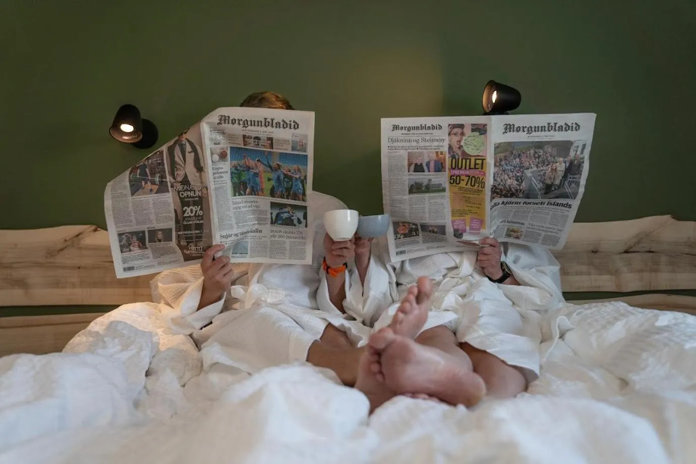 Bed in Hotel Breiddalsvik