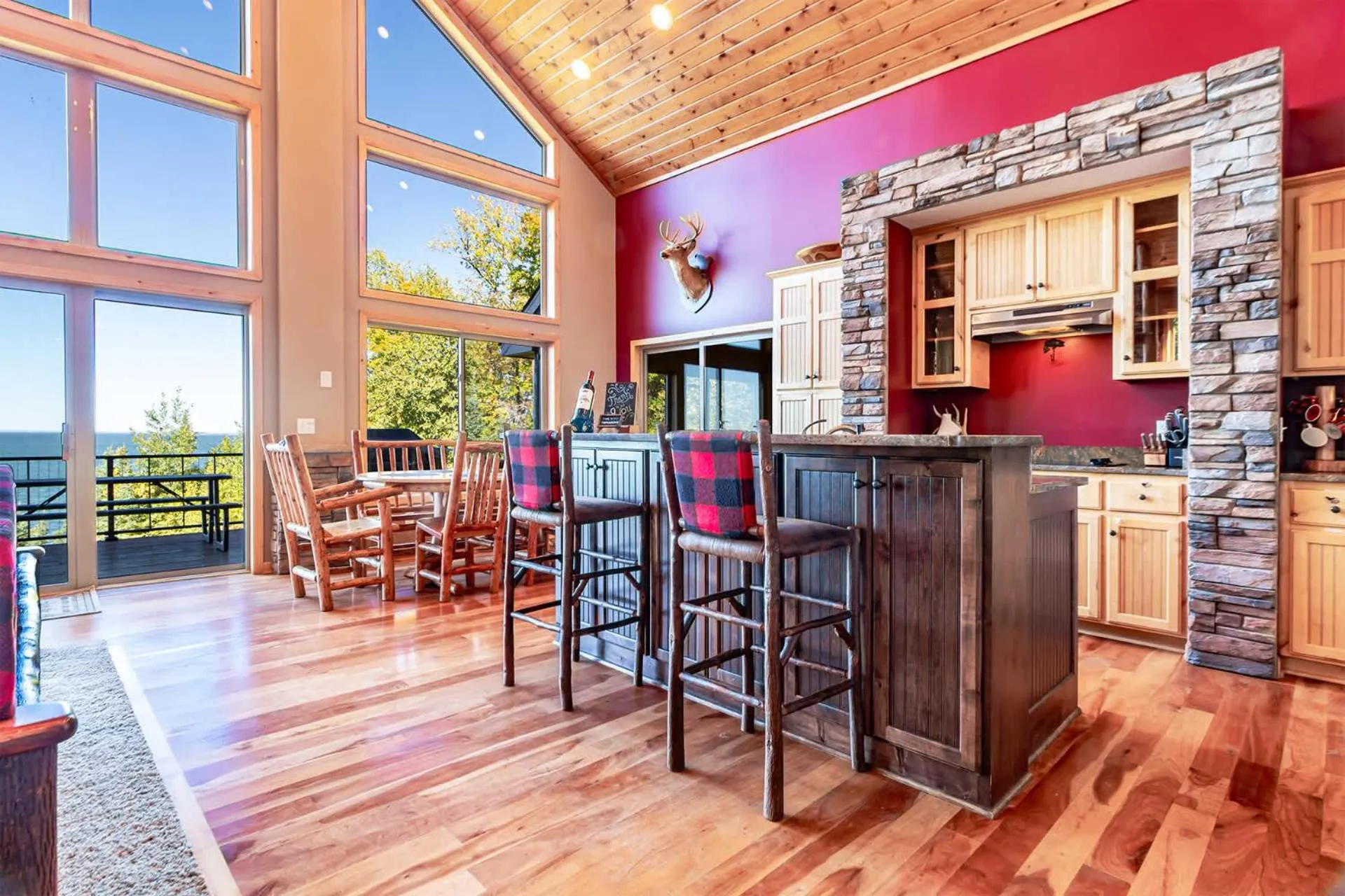 Spacious Leech Lake Home on 2 Private Acres, 200' of lake shore 15 Minutes to Walker with boat lift, dock, swimming, fire pit