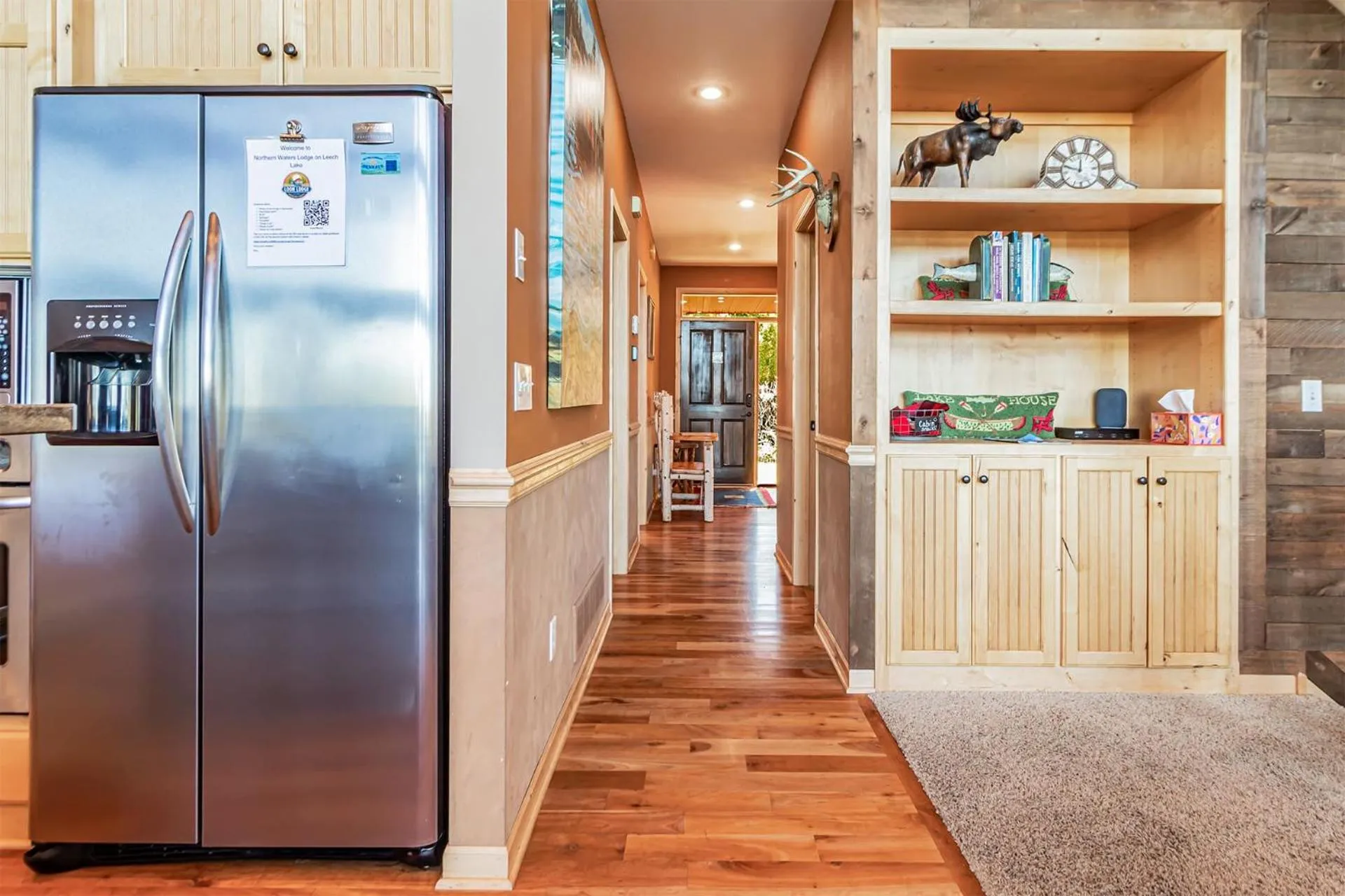 Spacious Leech Lake Home on 2 Private Acres, 200' of lake shore 15 Minutes to Walker with boat lift, dock, swimming, fire pit