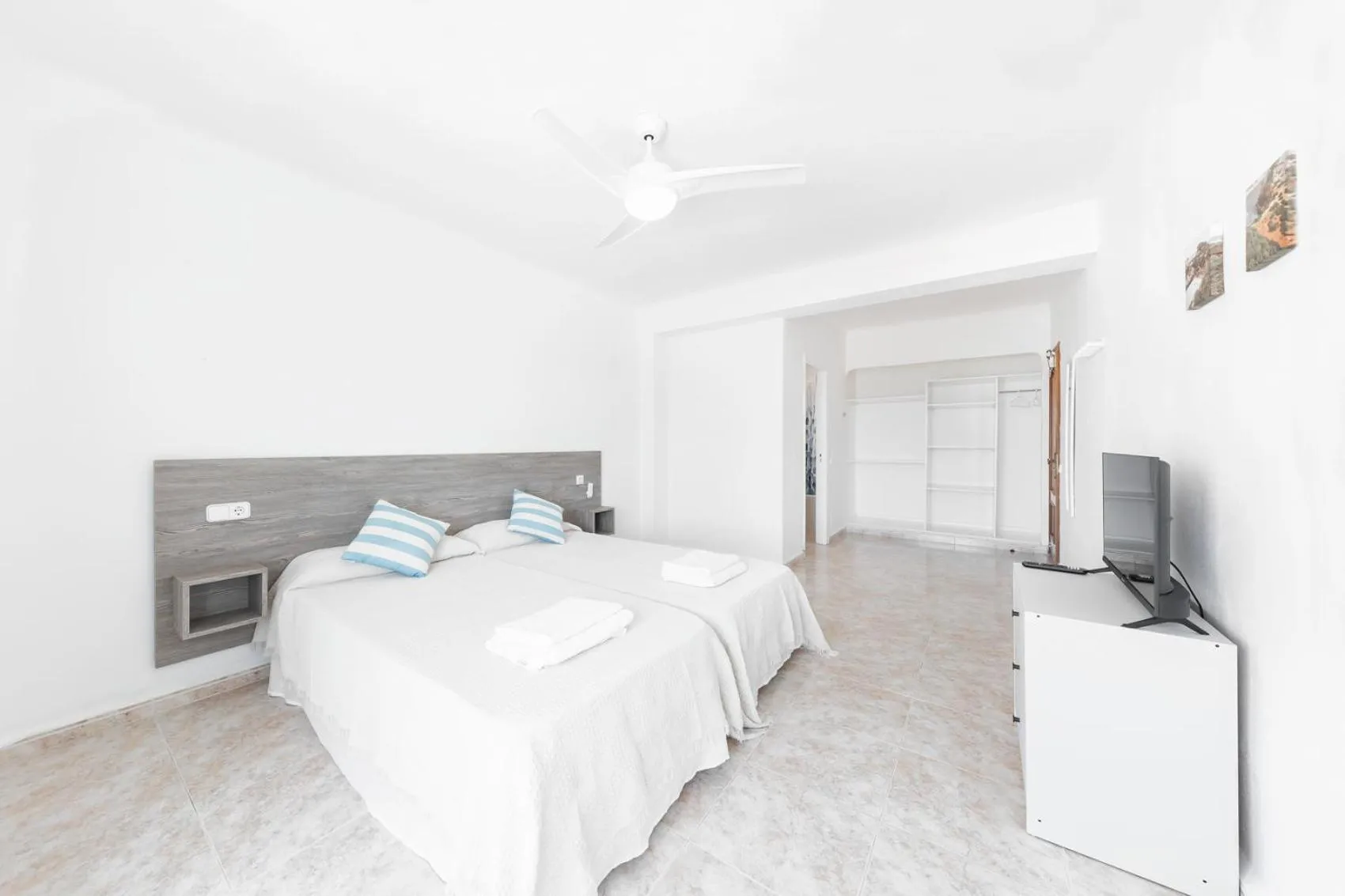 Bed in Hostal Cala Llombards