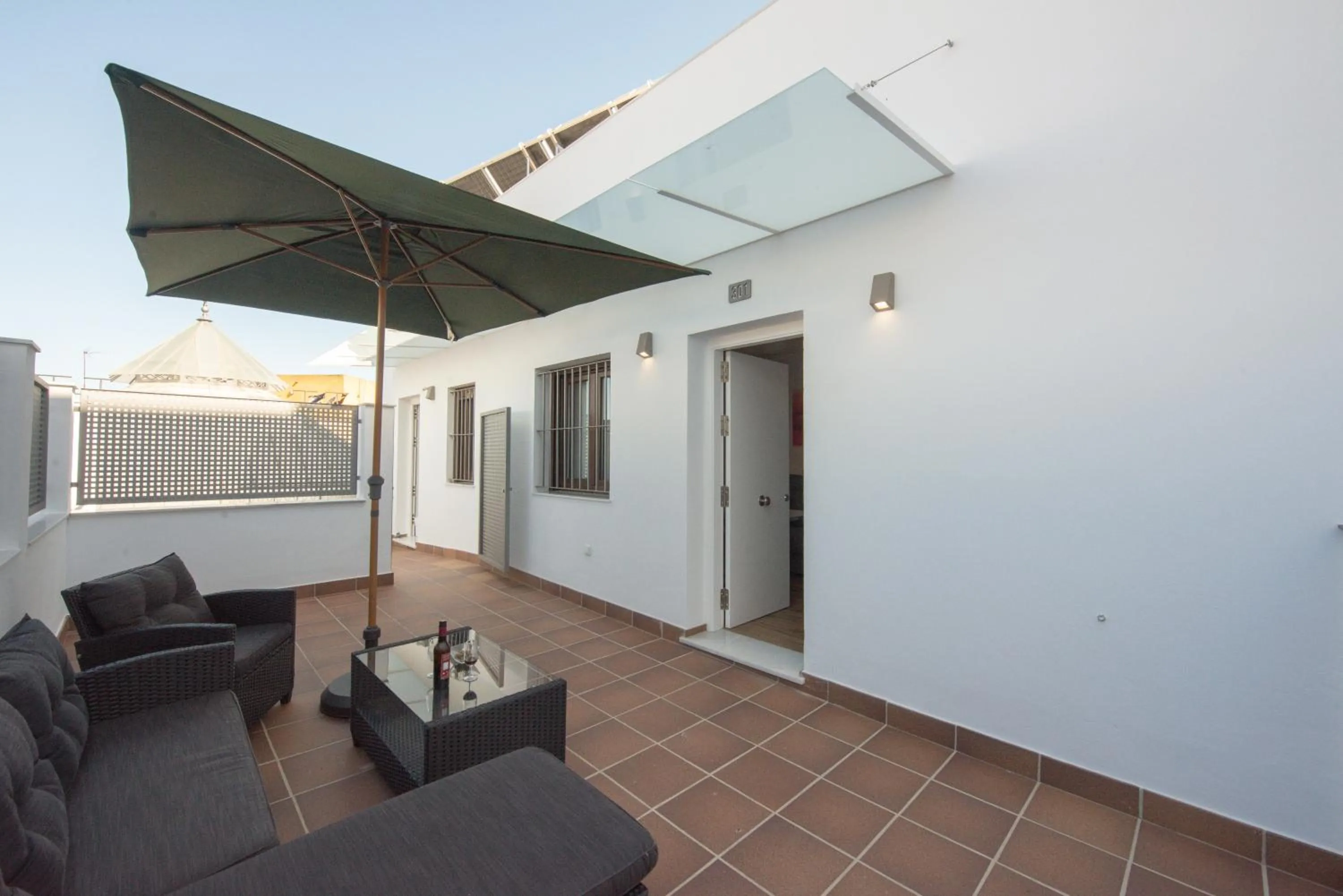 Balcony/Terrace in Apartamentos Santa María 15