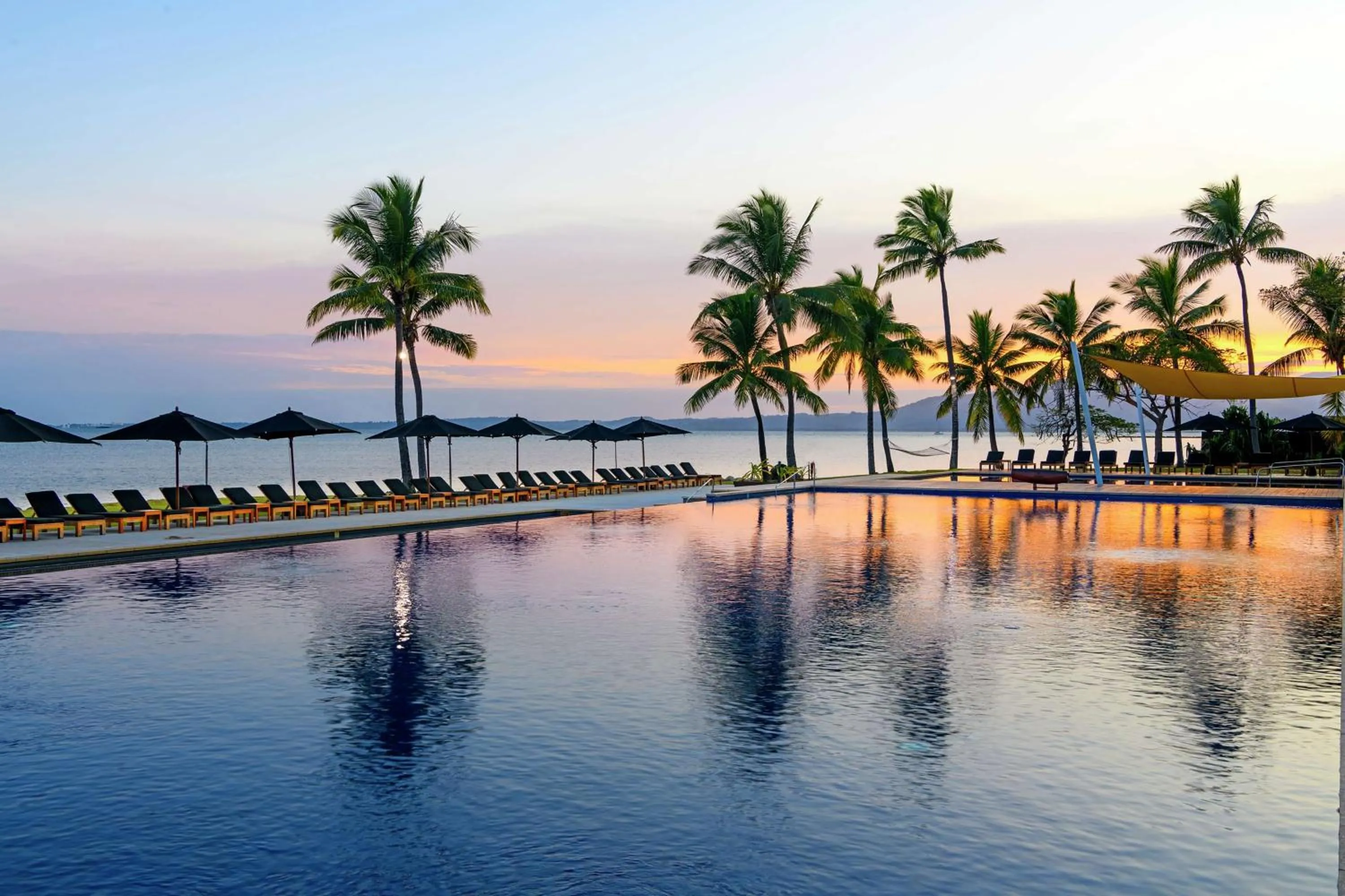 Pool view in Hilton Fiji Beach Resort and Spa