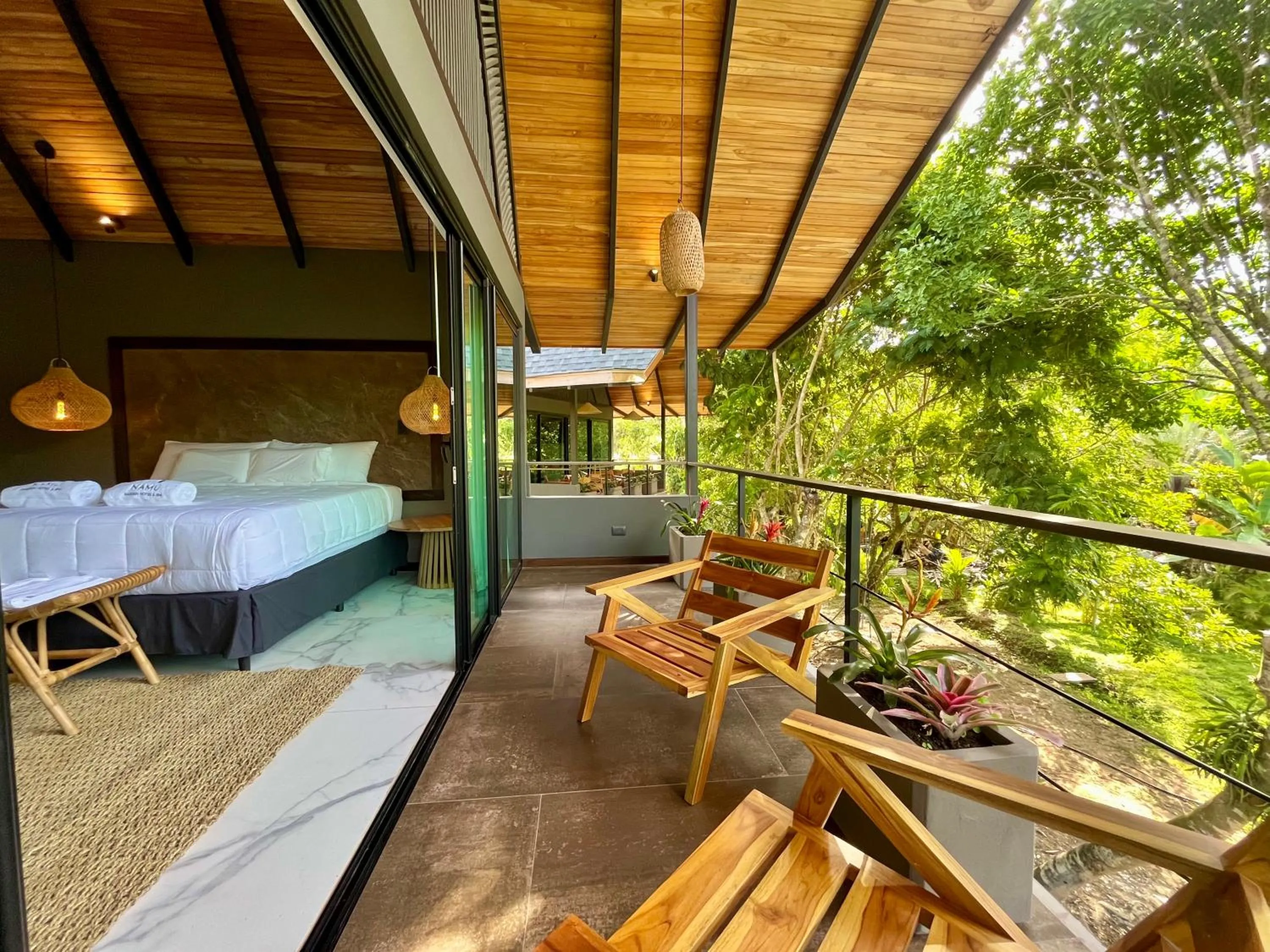 Balcony/Terrace, Bed in Namu Garden Hotel & Spa - Adults Only