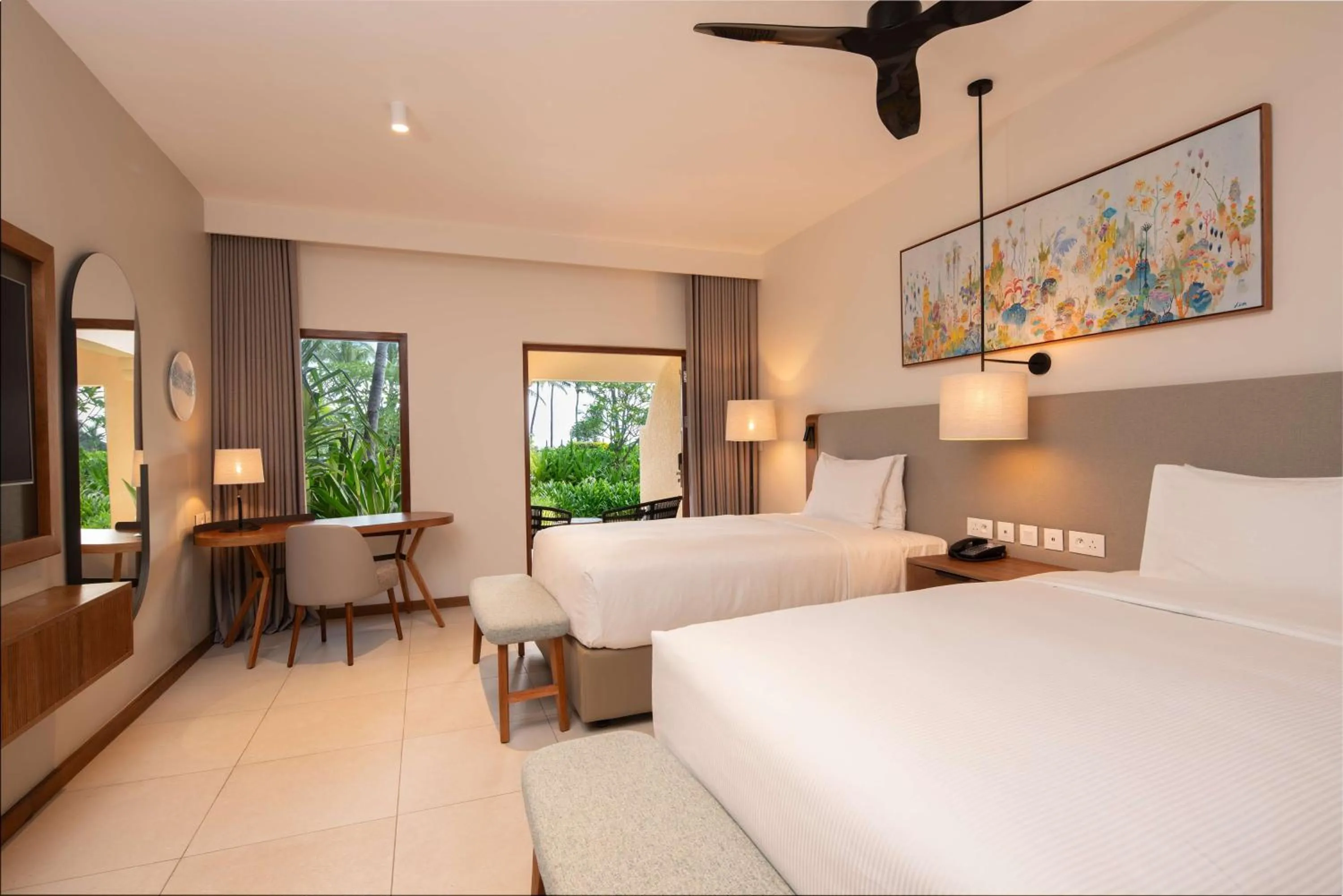 Bed in Hilton Mauritius Resort & Spa