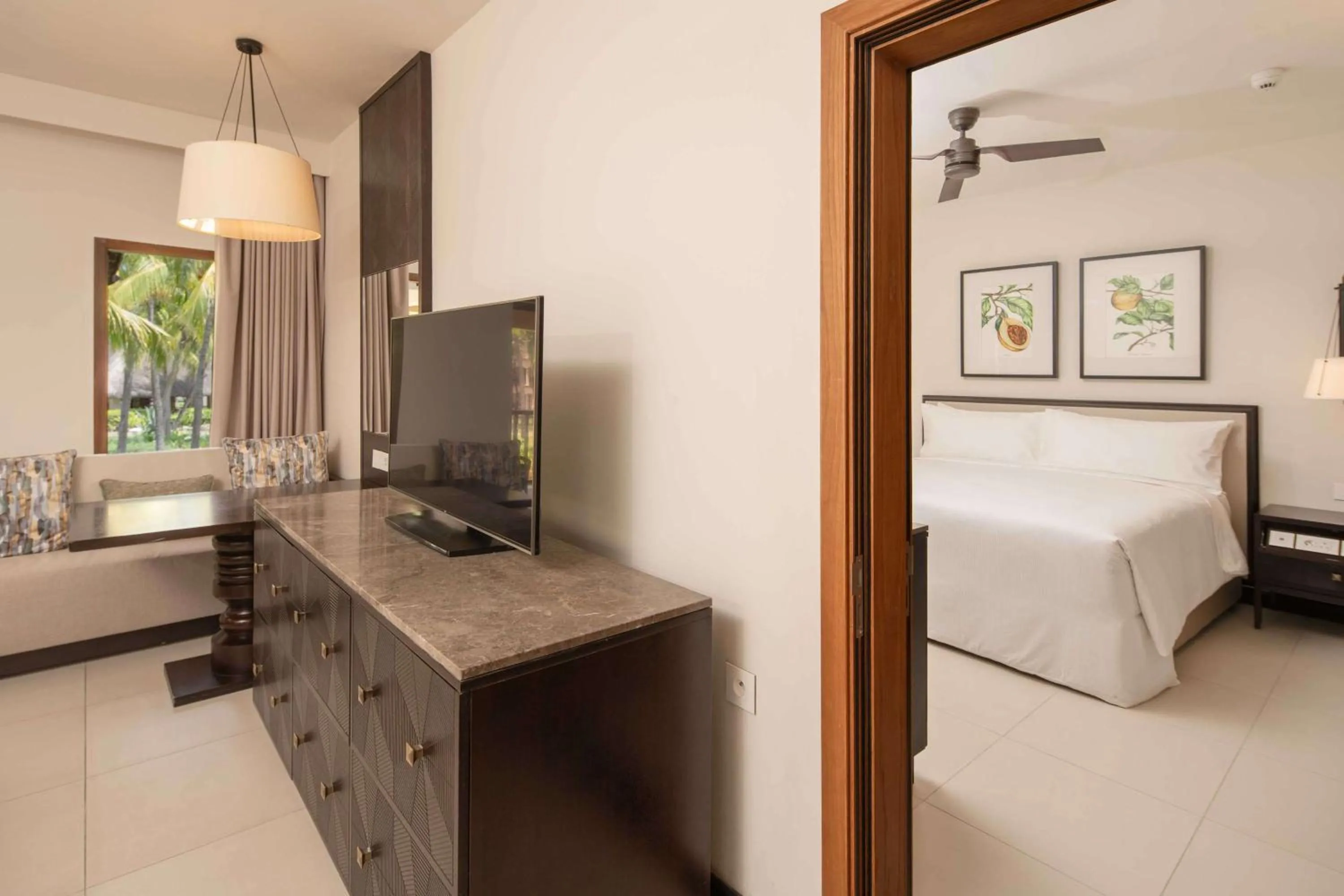 Bed in Hilton Mauritius Resort & Spa