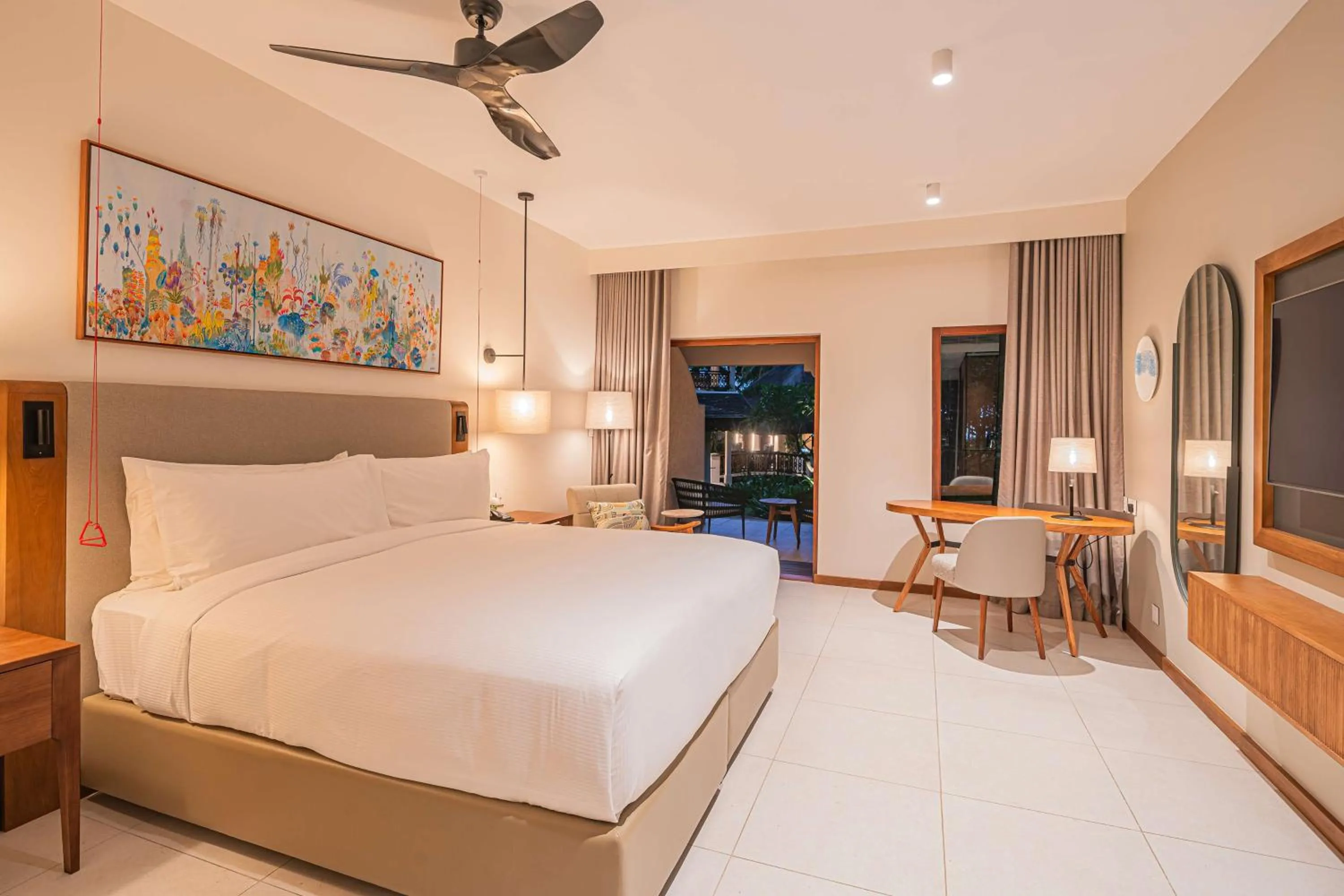 Bed in Hilton Mauritius Resort & Spa