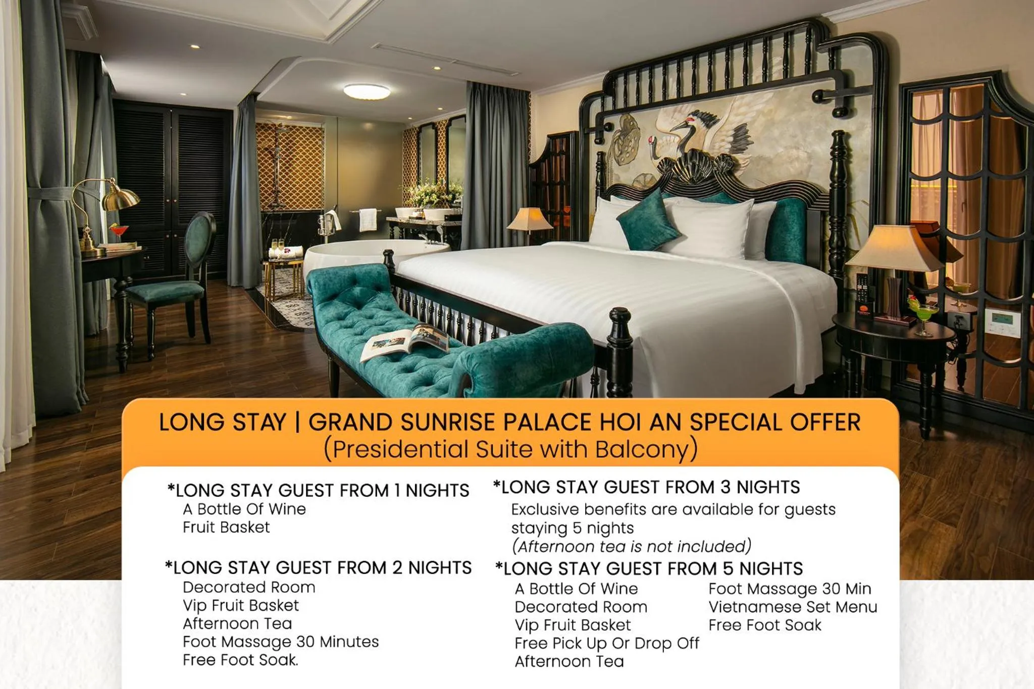 Photo of the whole room, Bed in Grand Sunrise Palace Hoi An- A Luxury Indochine Hotel & Spa