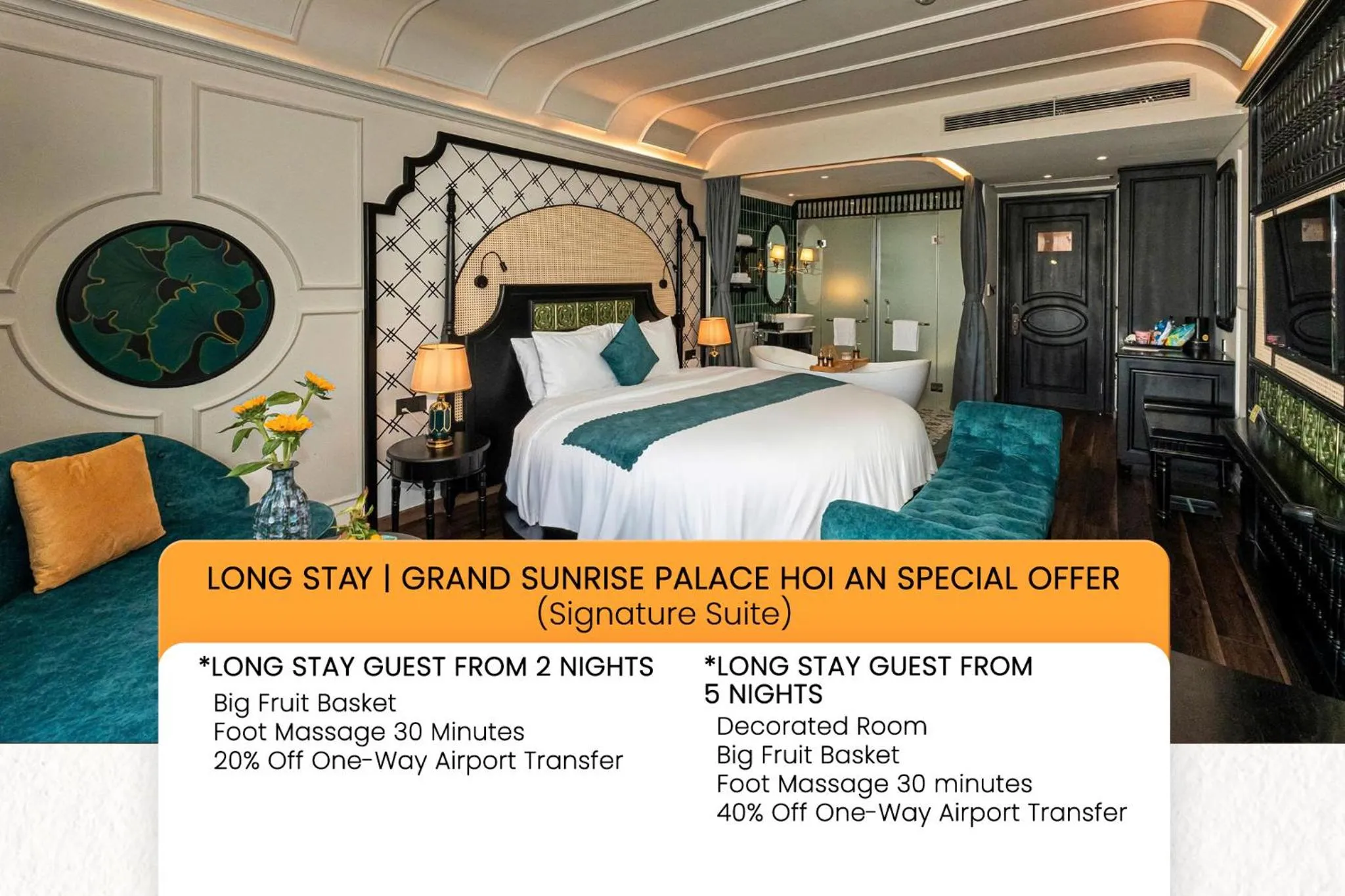 Photo of the whole room, Bed in Grand Sunrise Palace Hoi An- A Luxury Indochine Hotel & Spa