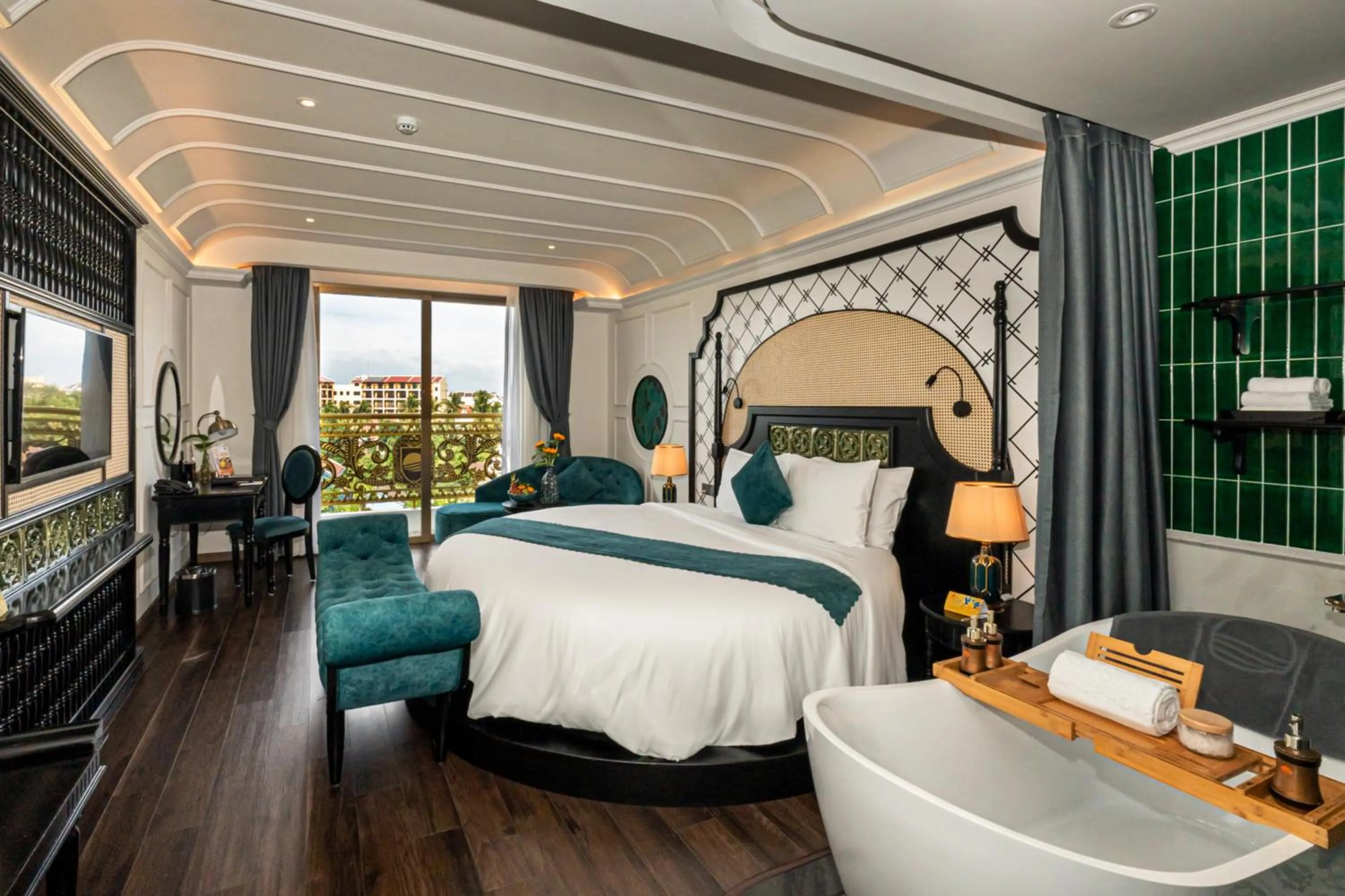 Photo of the whole room, Bed in Grand Sunrise Palace Hoi An- A Luxury Indochine Hotel & Spa