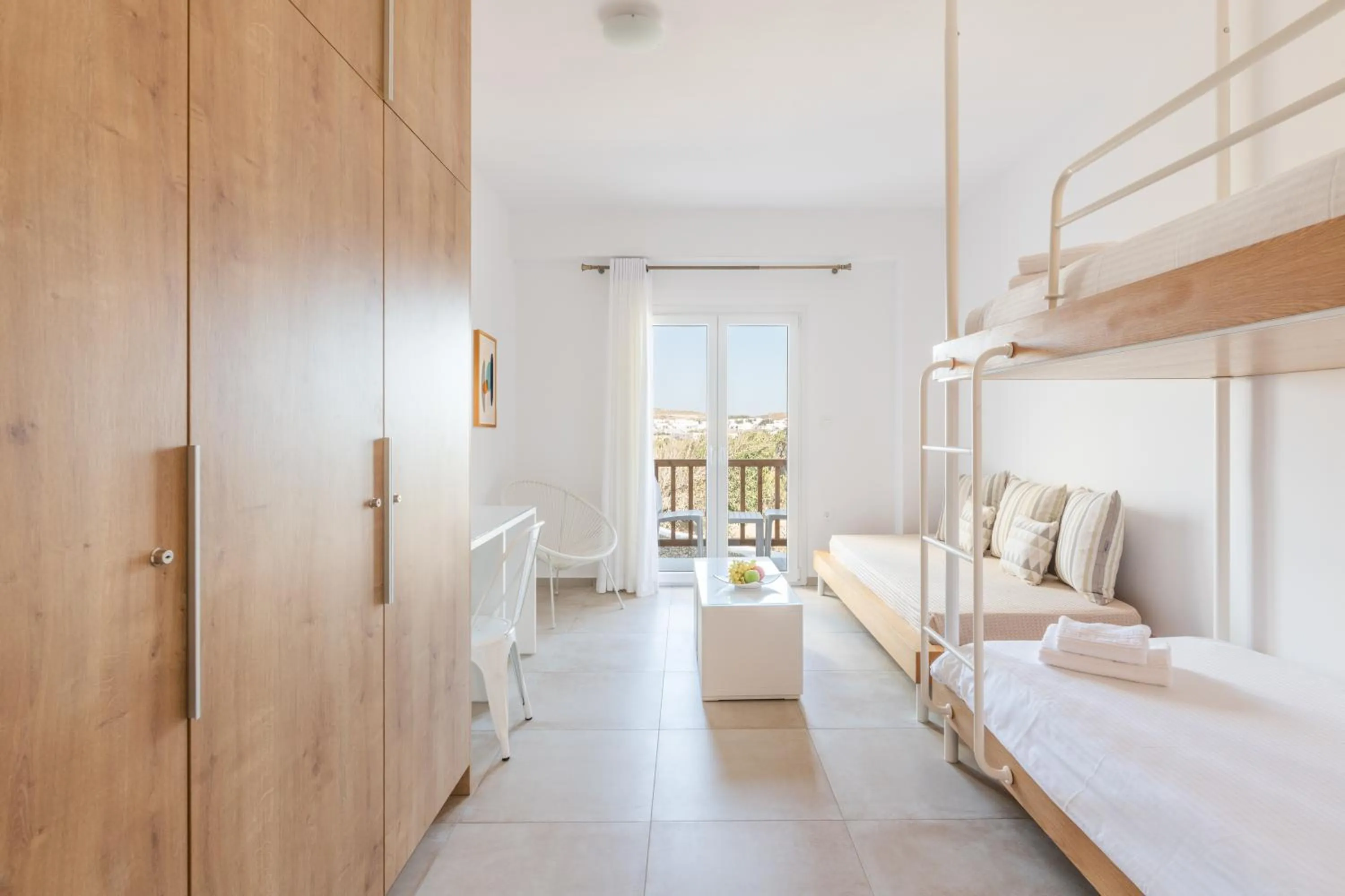 Bed in Mykonaki Hotel