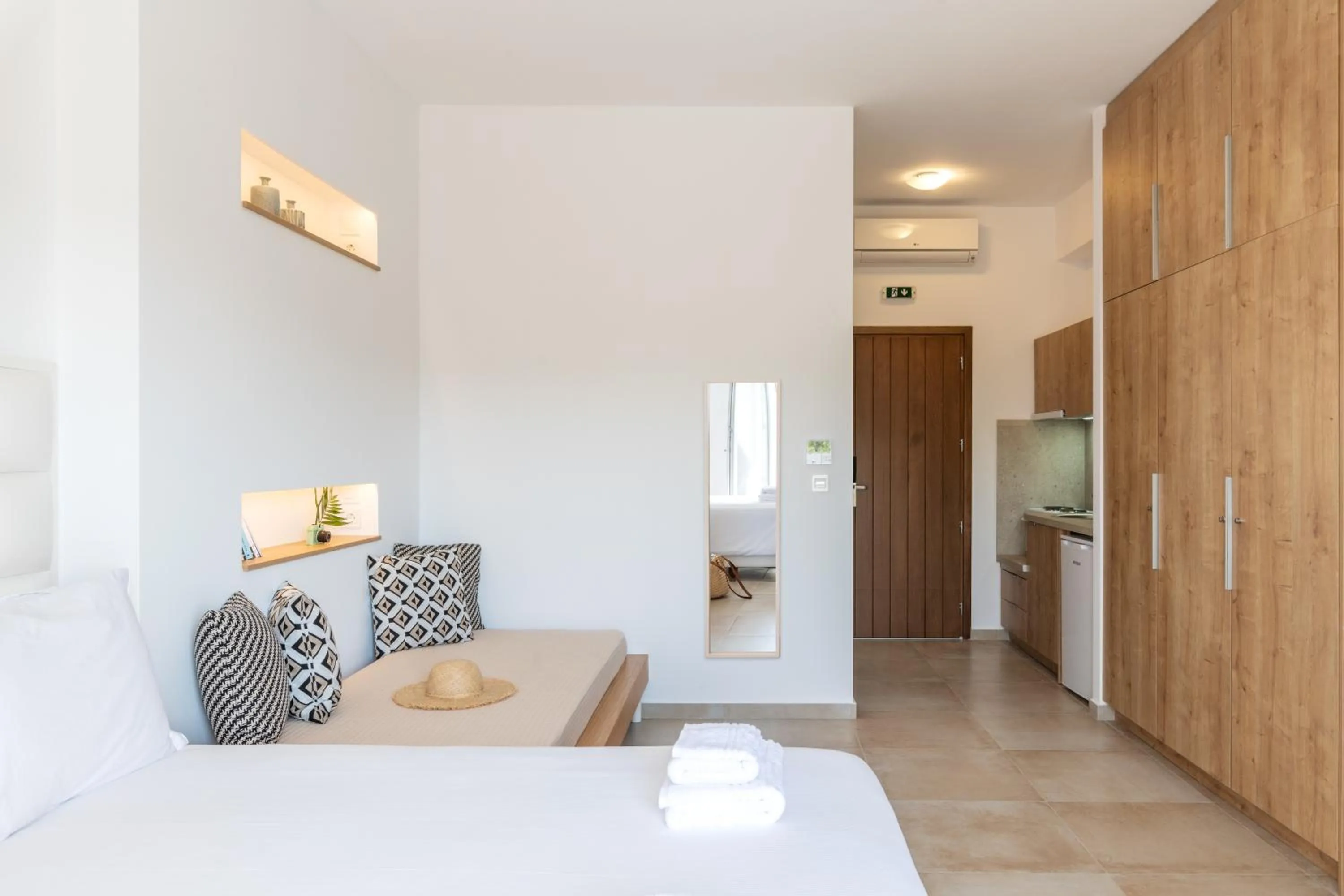 Bed in Mykonaki Hotel