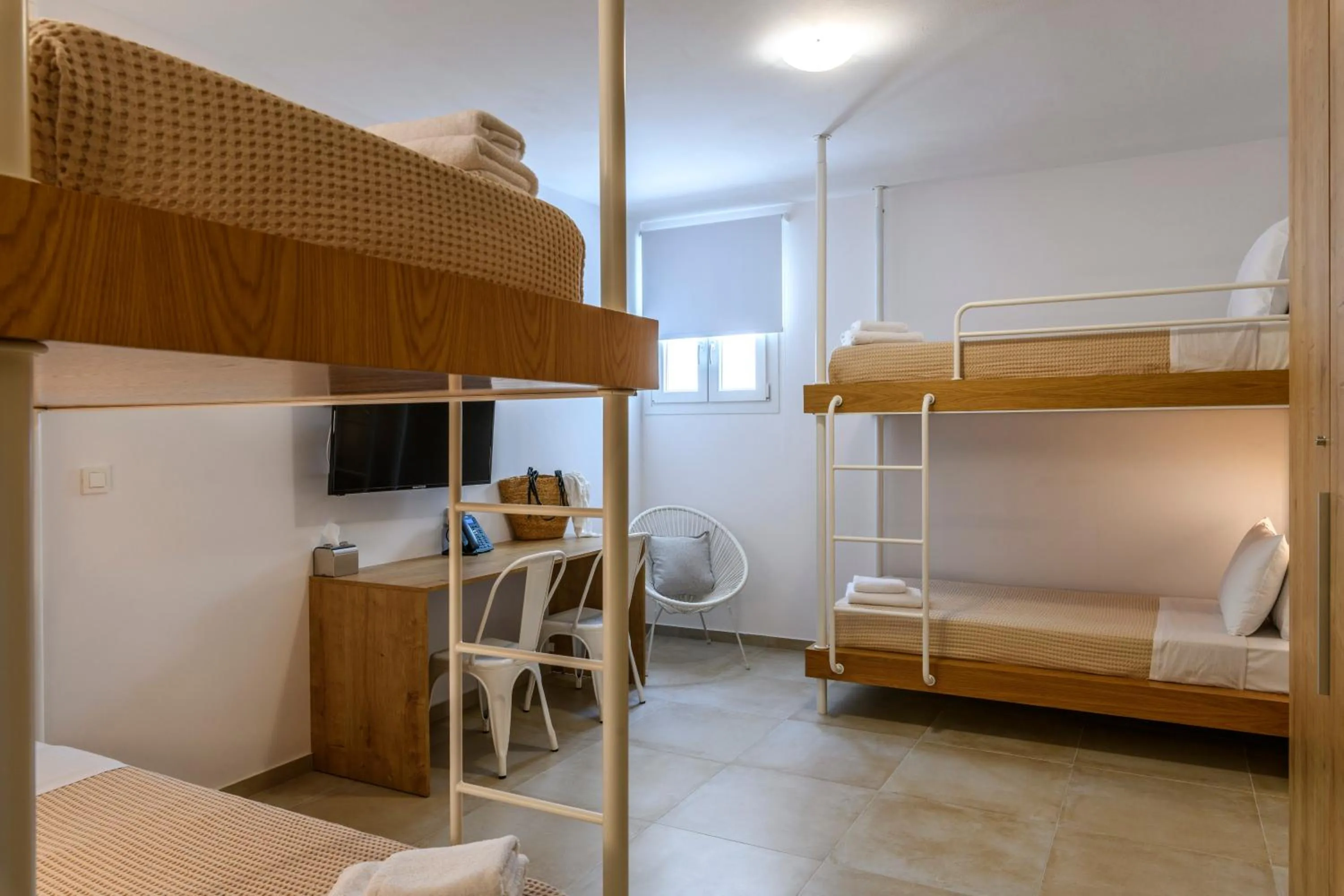 Bed in Mykonaki Hotel