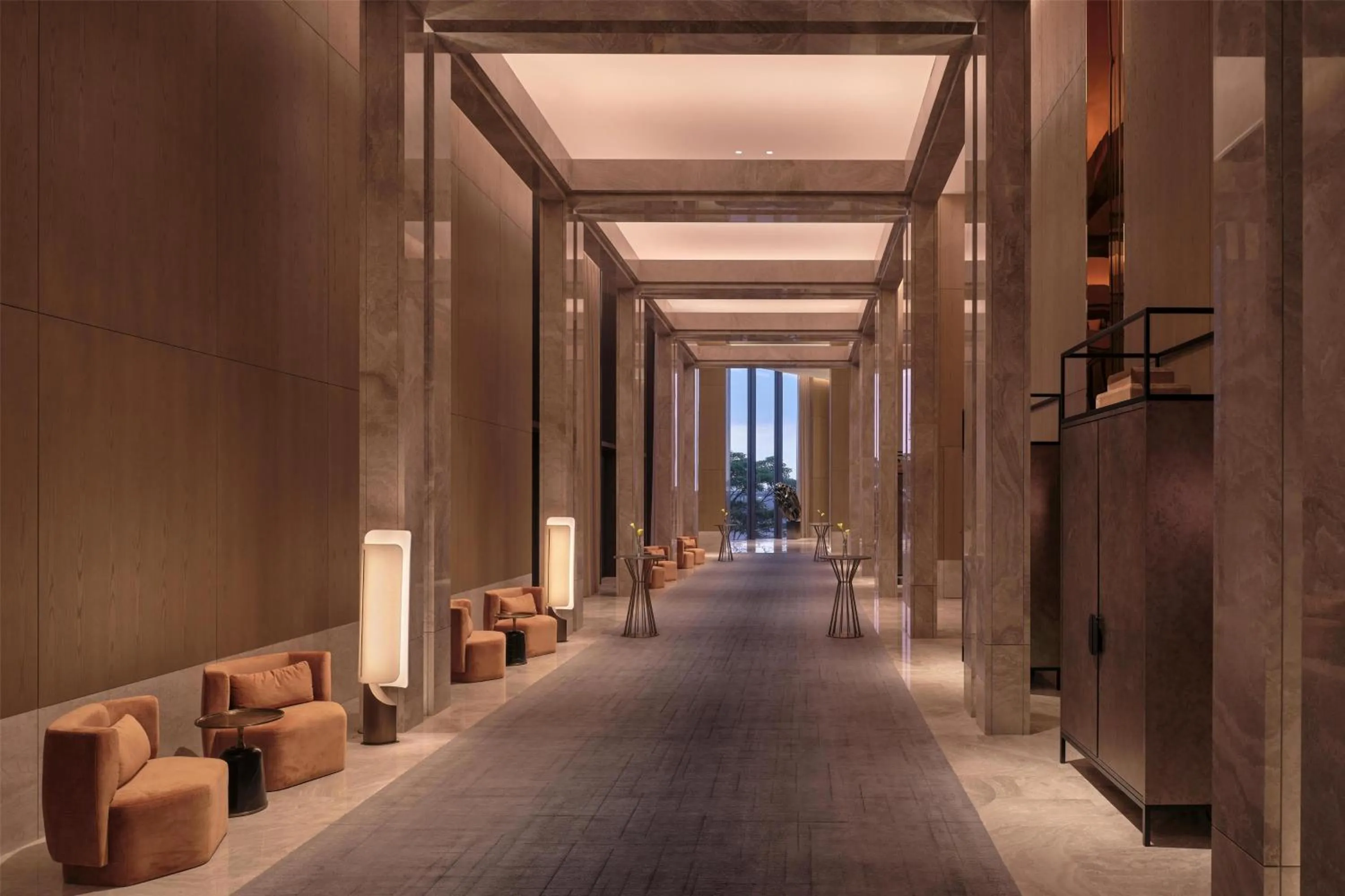 Meeting/conference room in Conrad Shenzhen, the first art museum hotel in Greater Bay Area with the stunning bay and sunset view in the hotel terrace