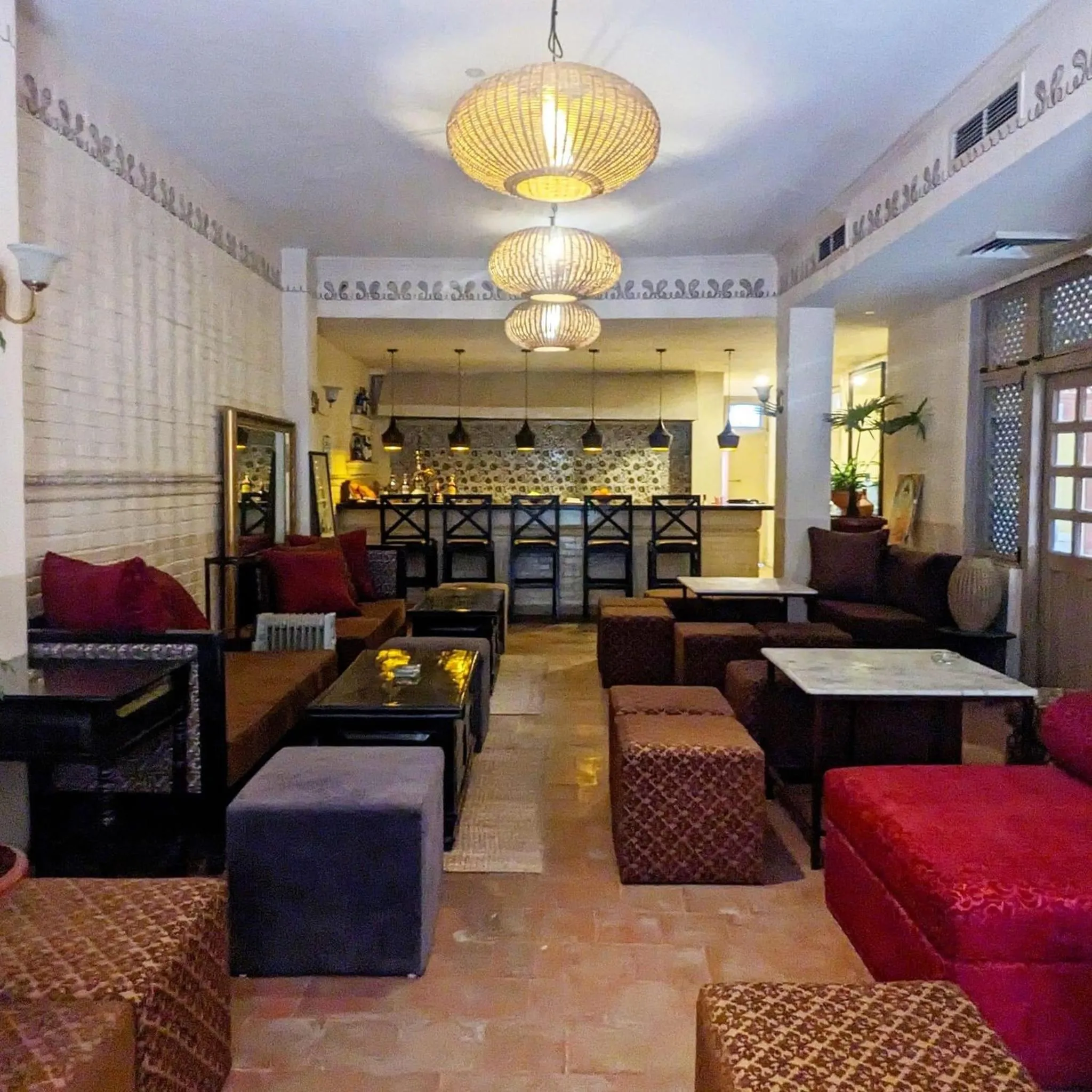 Lounge or bar in Courtyard Pujan Hotel Kathmandu - Thamel