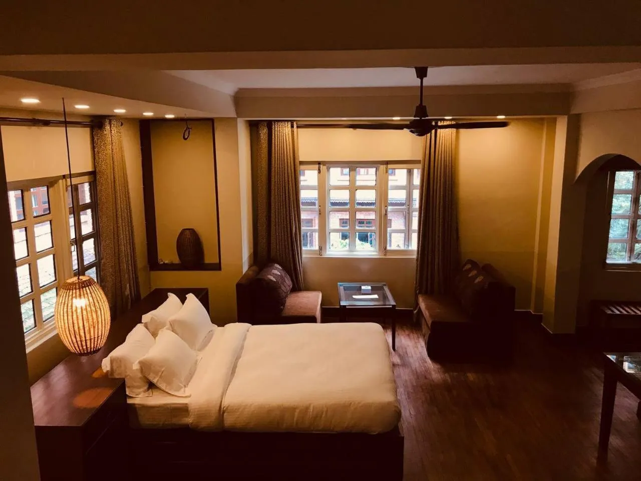 Bedroom, Bed in Courtyard Pujan Hotel Kathmandu - Thamel