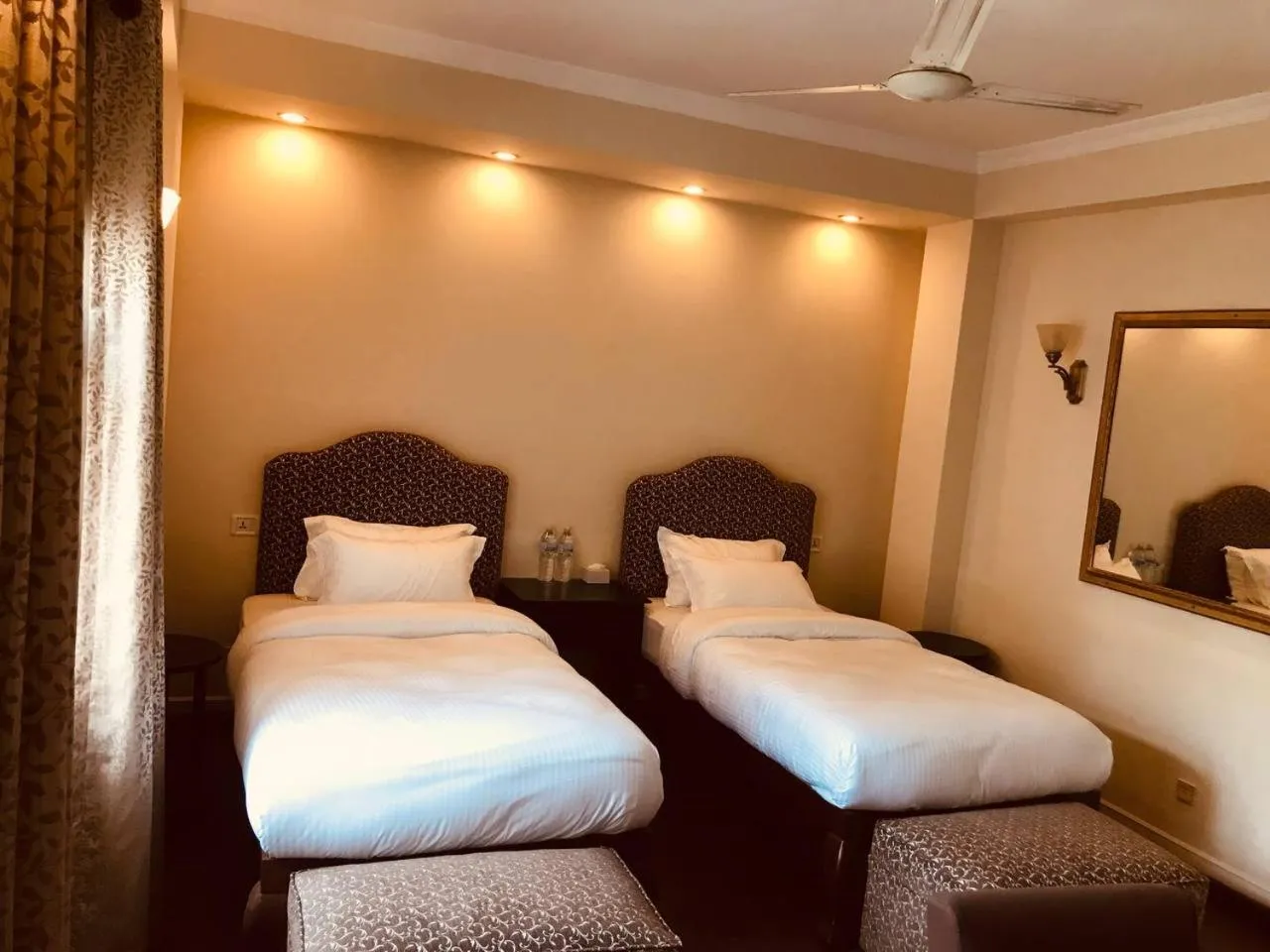 Bed in Courtyard Pujan Hotel Kathmandu - Thamel