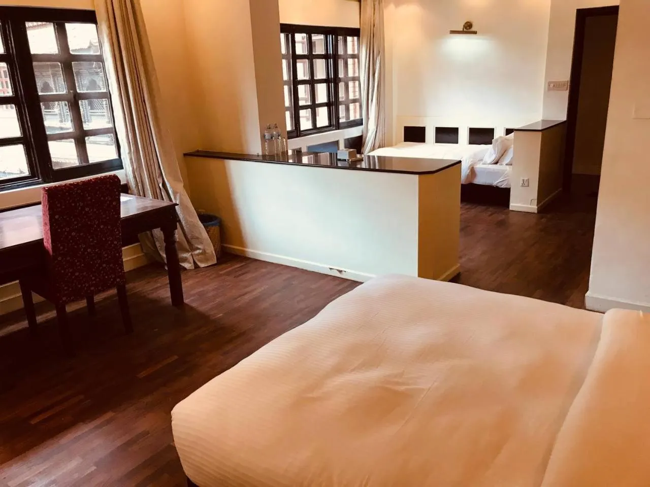 Bed in Courtyard Pujan Hotel Kathmandu - Thamel