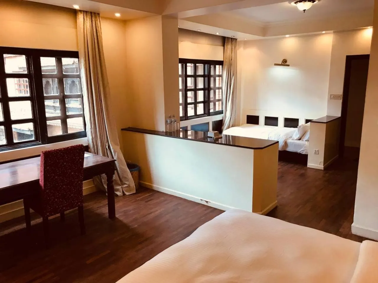 Bed in Courtyard Pujan Hotel Kathmandu - Thamel