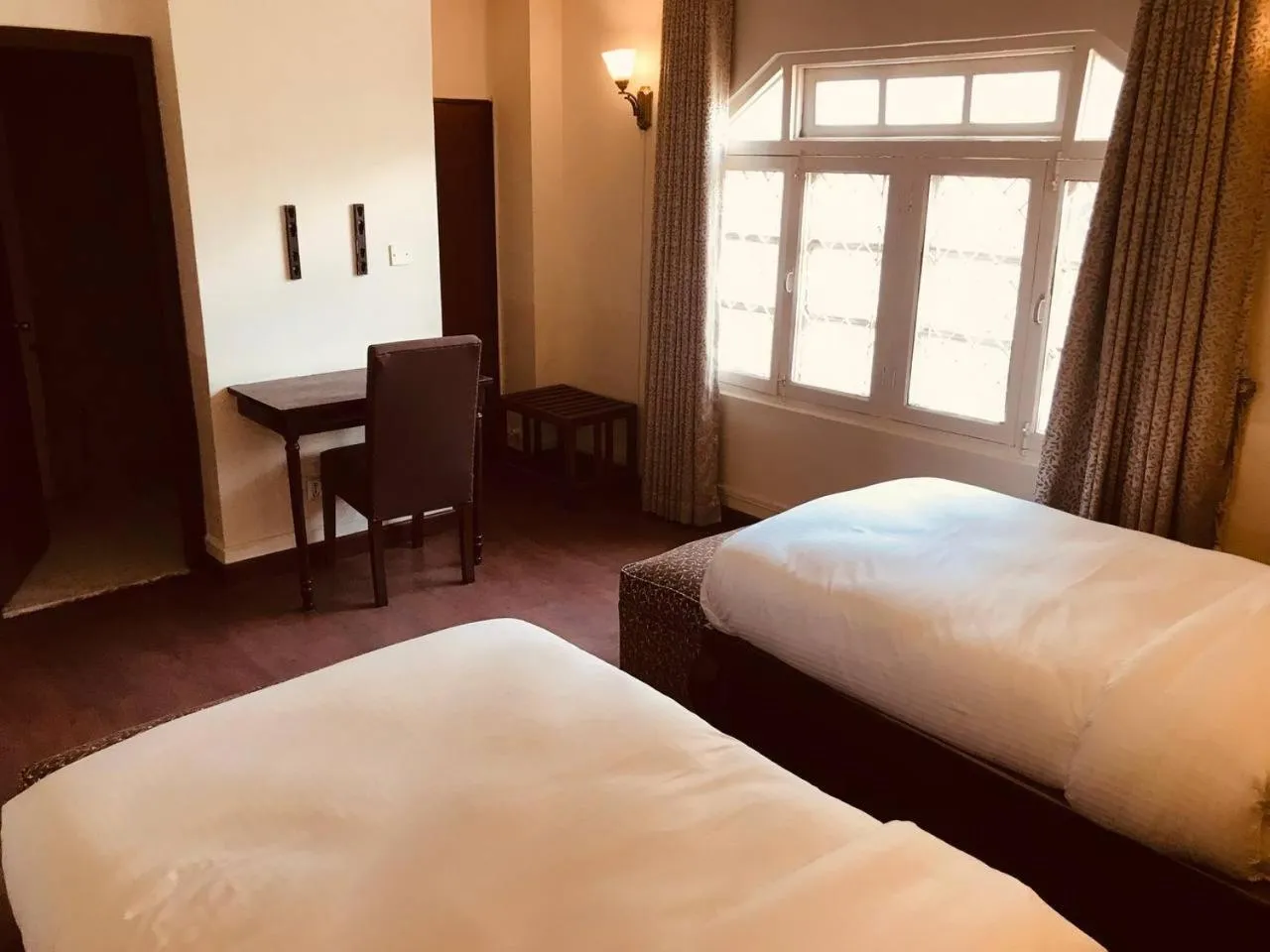 Bedroom, Bed in Courtyard Pujan Hotel Kathmandu - Thamel