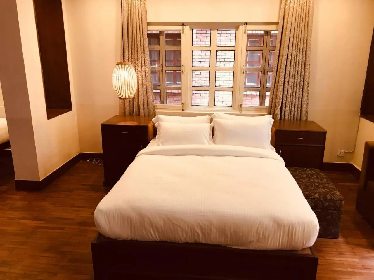 Bed in Courtyard Pujan Hotel Kathmandu - Thamel