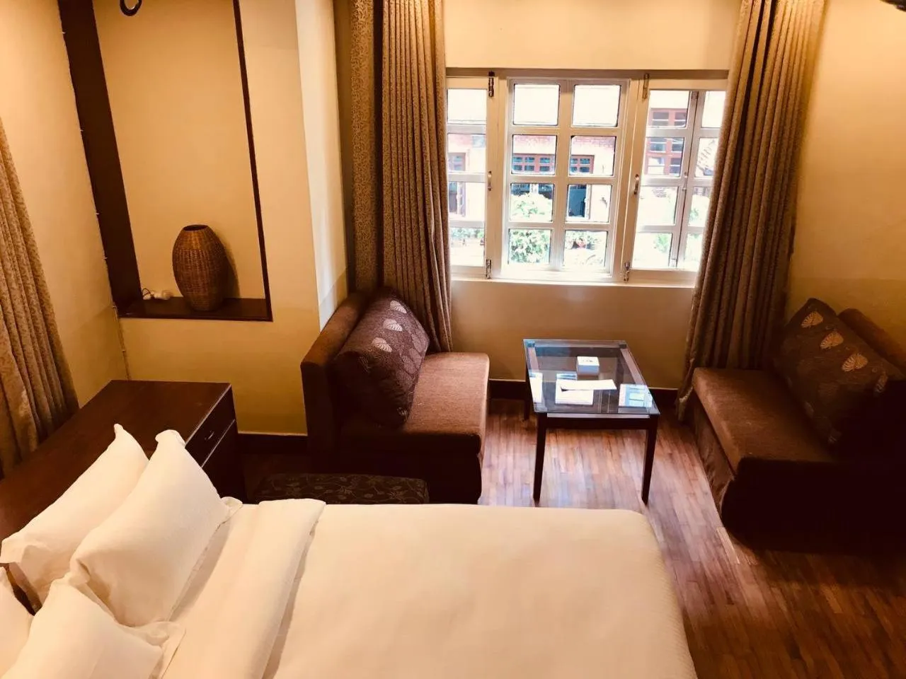 Bedroom, Bed in Courtyard Pujan Hotel Kathmandu - Thamel