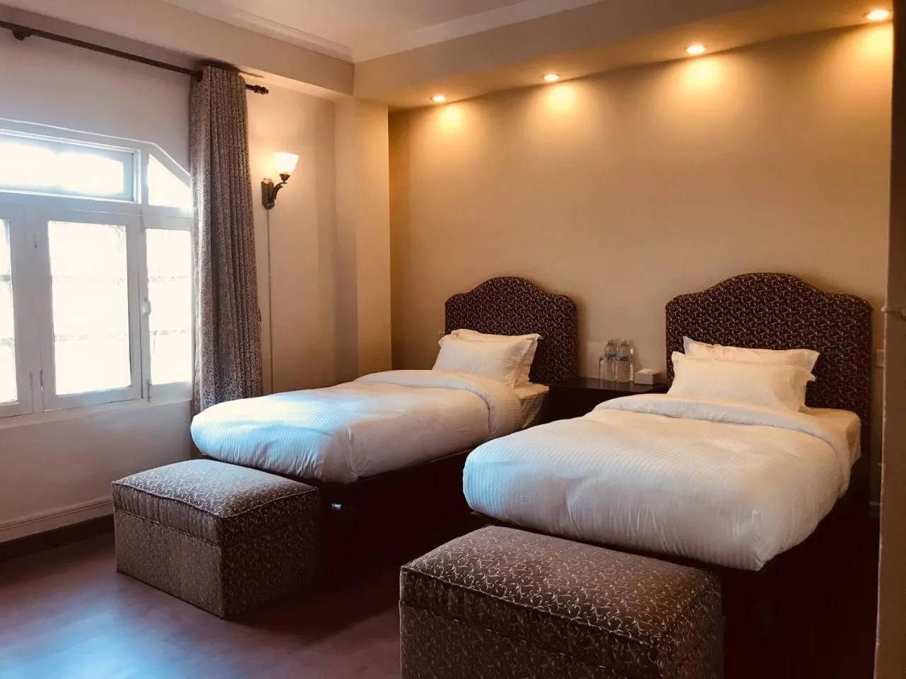 Bed in Courtyard Pujan Hotel Kathmandu - Thamel