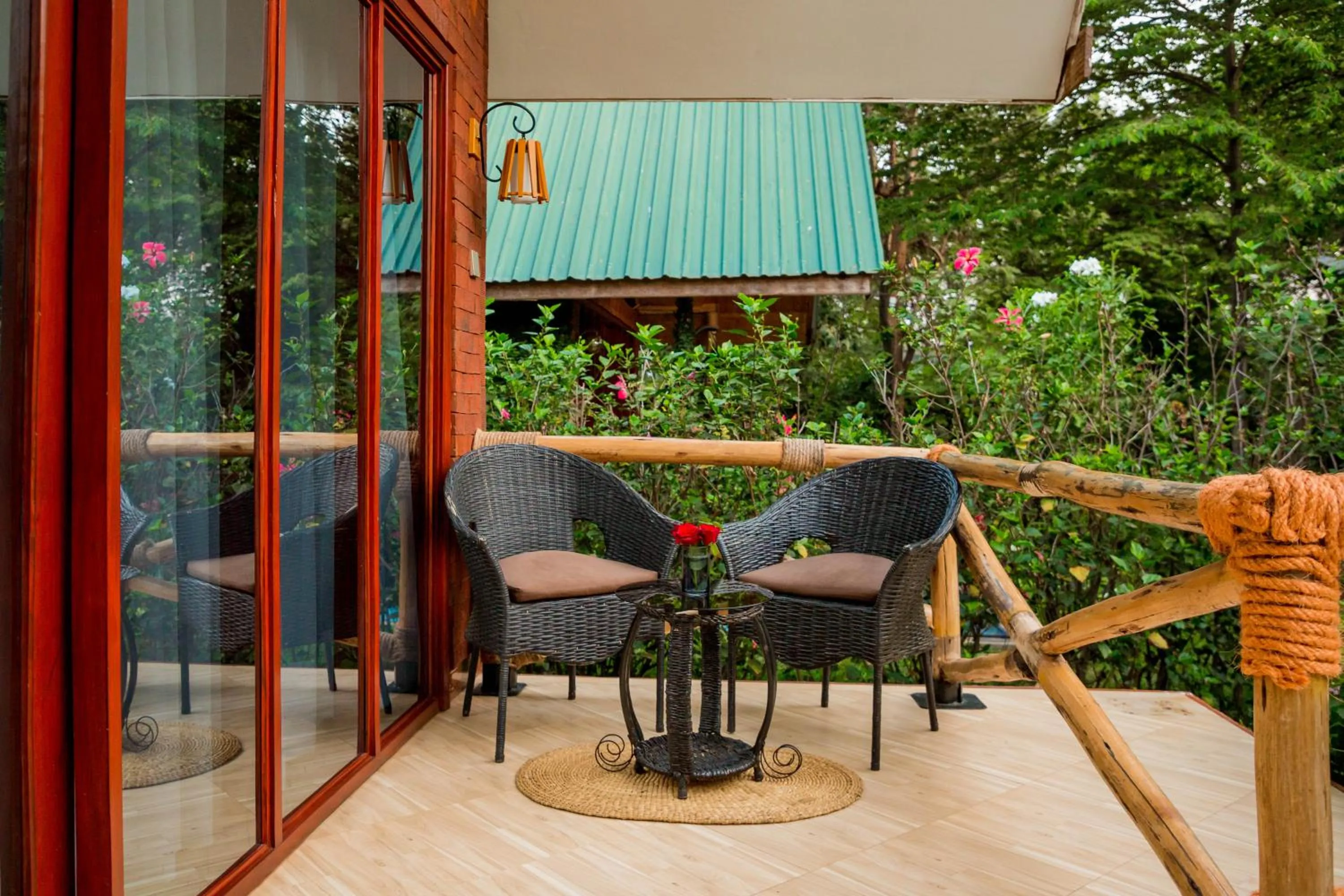 Balcony/Terrace in Shose Farmhouse Chalets & Campsite