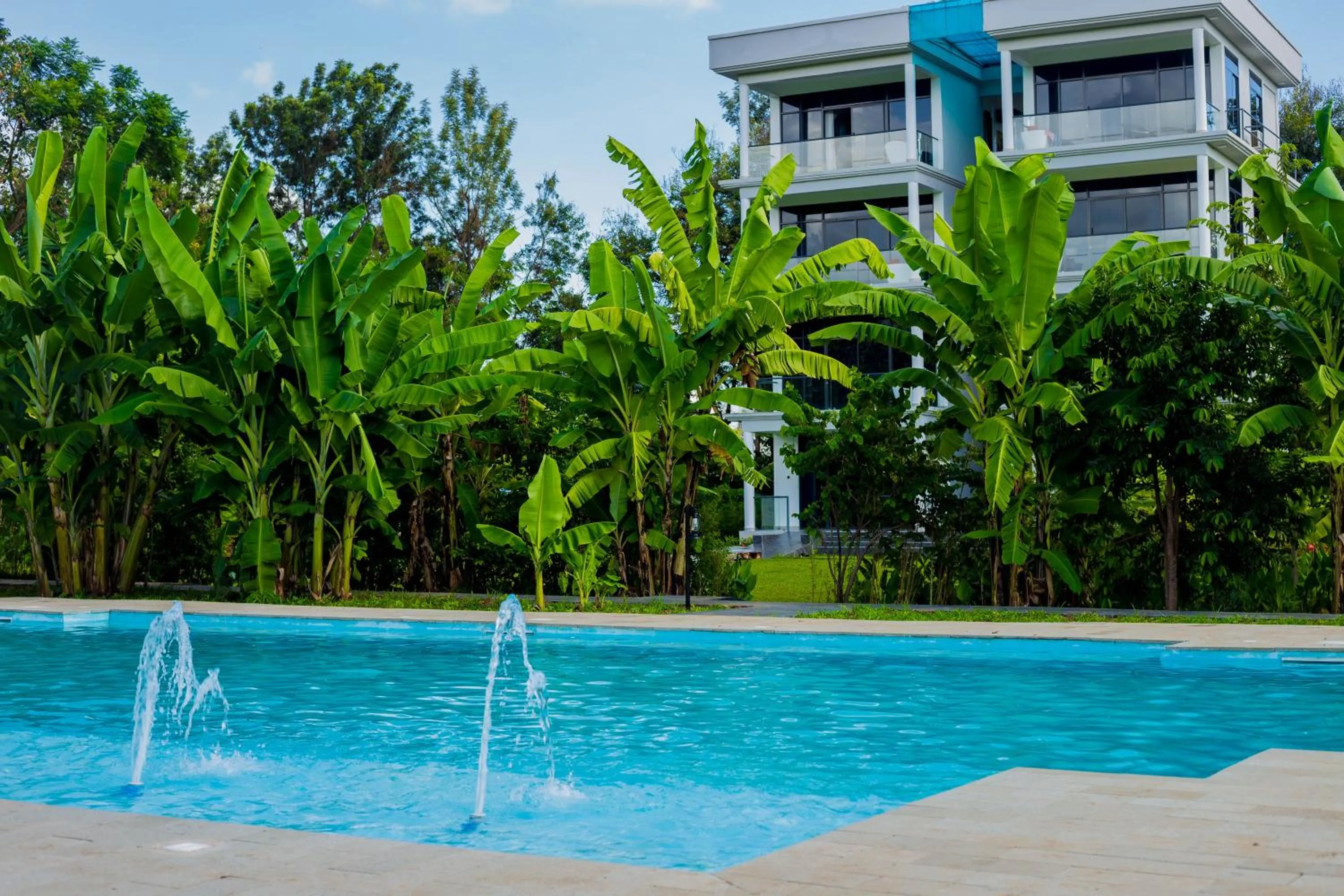 Swimming pool in Shose Farmhouse Chalets & Campsite