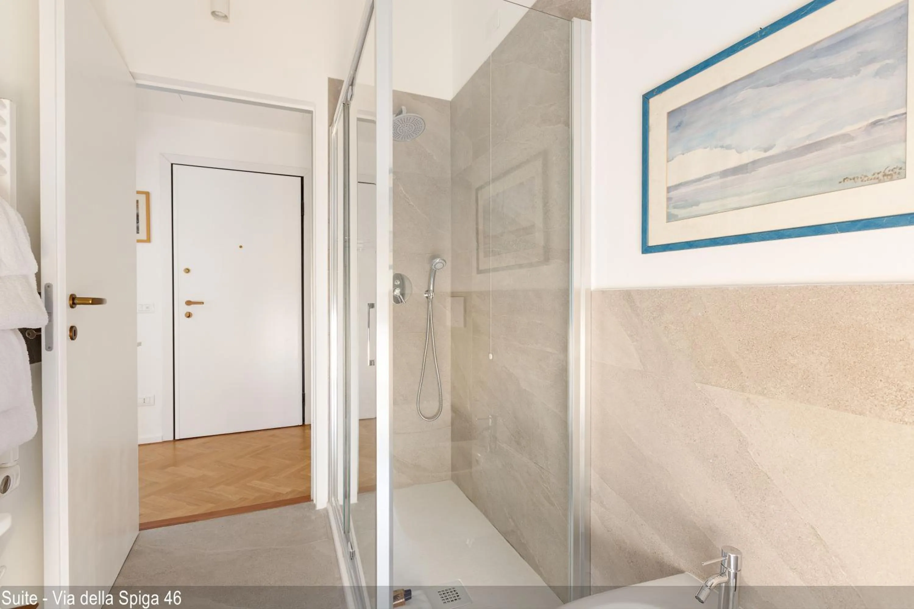 Shower in Brera Apartments in Via della Spiga