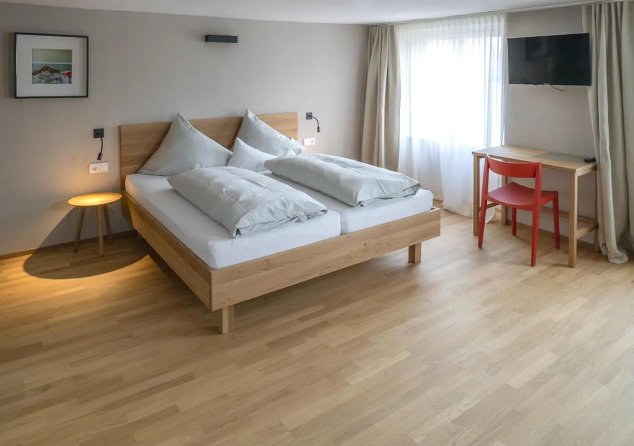 Bathroom, Bed in Gasthof Löwen Tosters