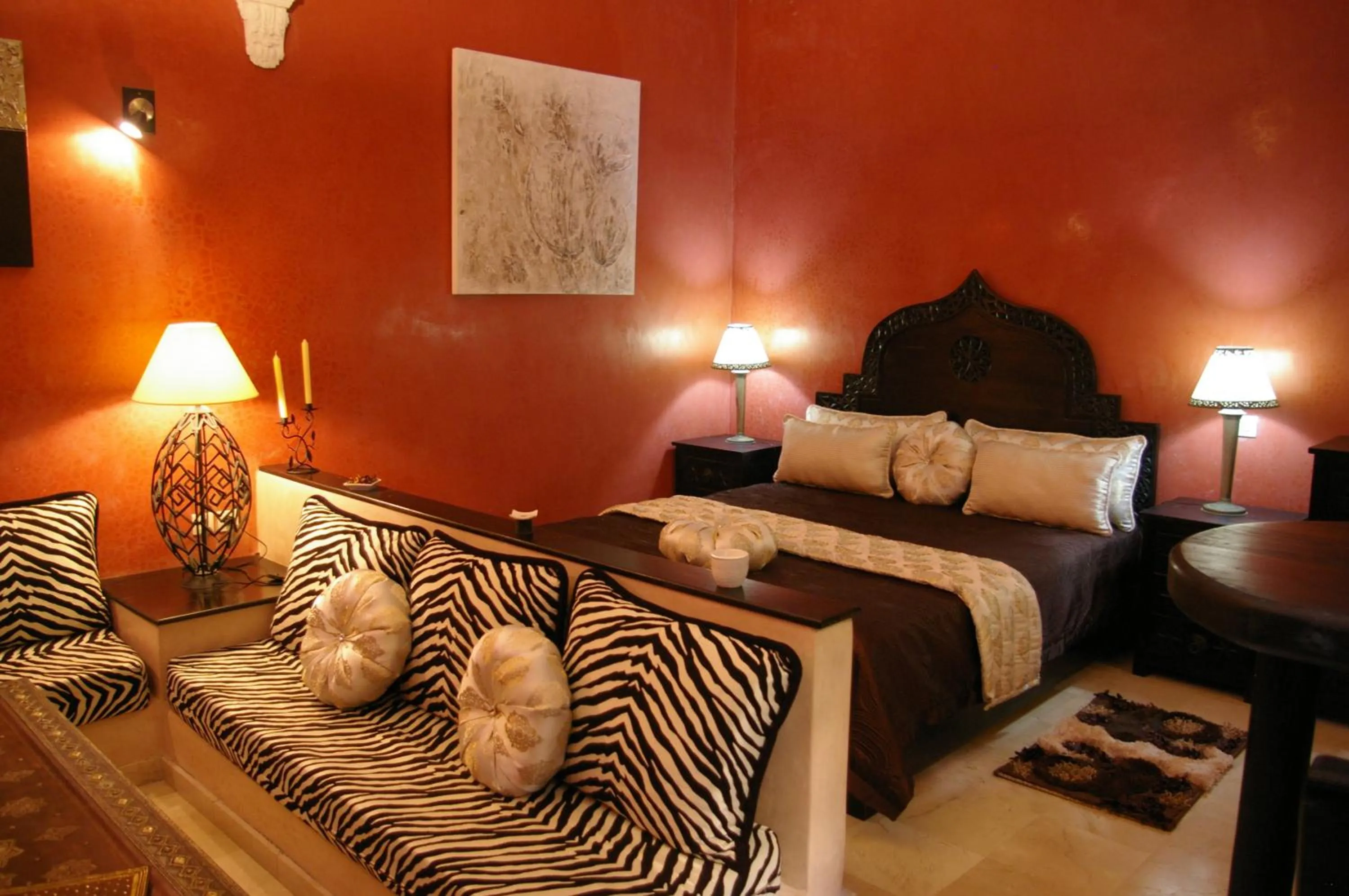 Seating area, Bed in Riad Soleil D'orient