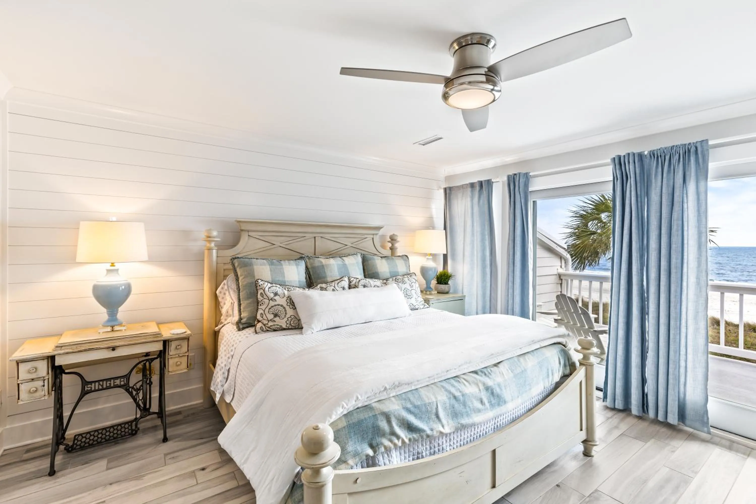 Balcony/Terrace, Bed in Beach Club Villa 32 - Newly Renovated! Direct Oceanfront