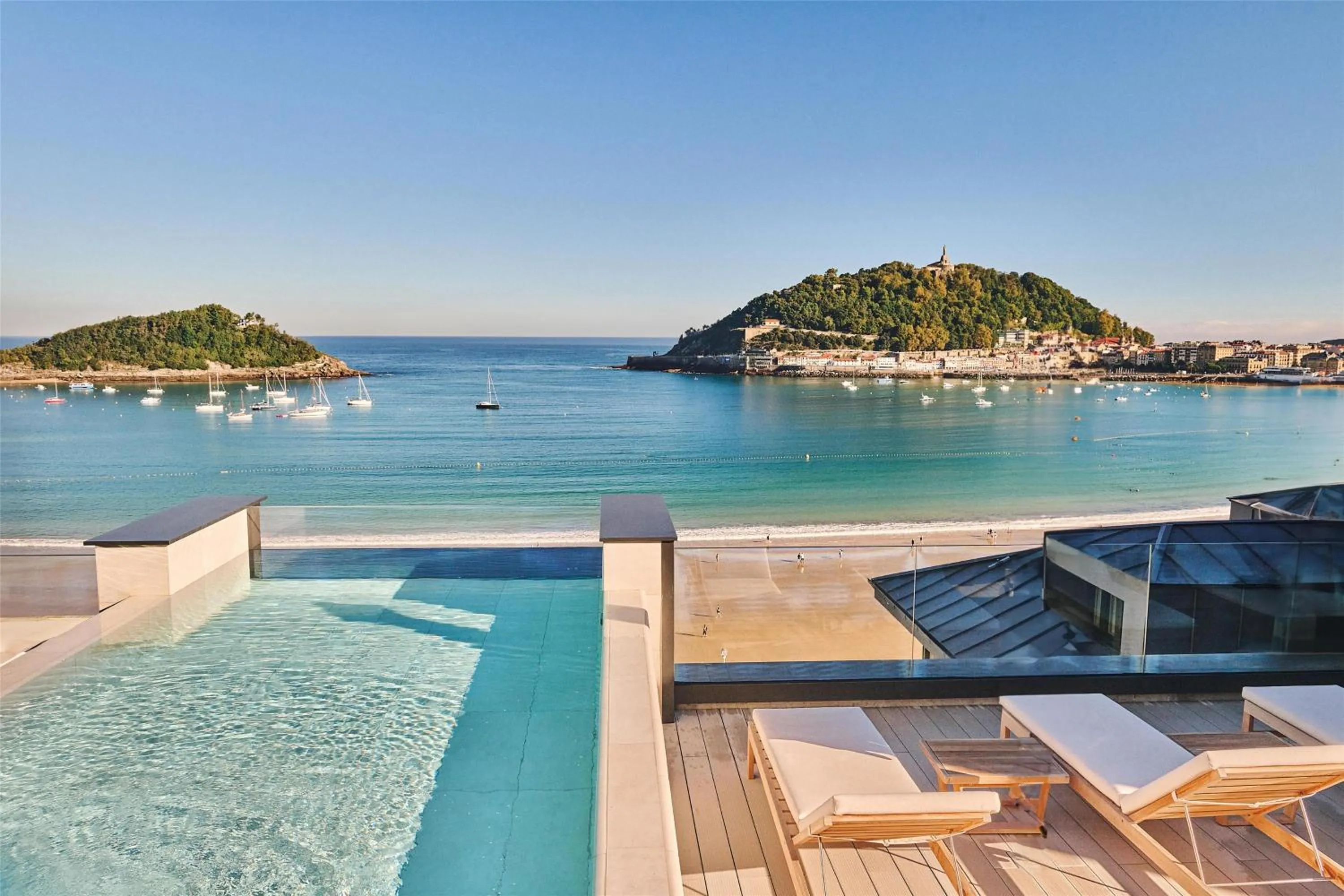 Pool view in Nobu Hotel San Sebastián