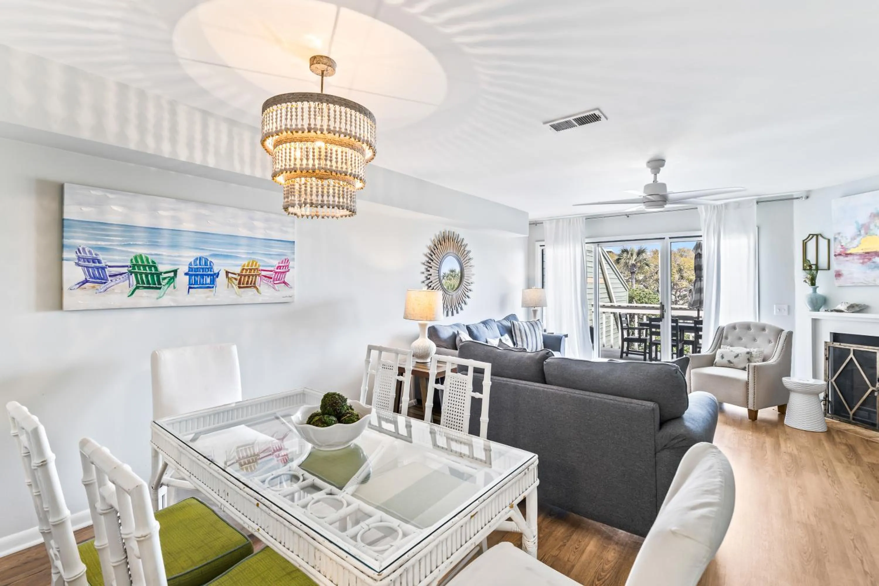 Living room in Mariner's Walk 10F - Charming Oceanview! Two-Story Villa!