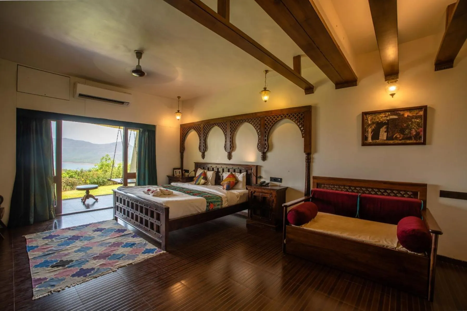 View (from property/room), Bed in Malhar Machi Mountain Resorts