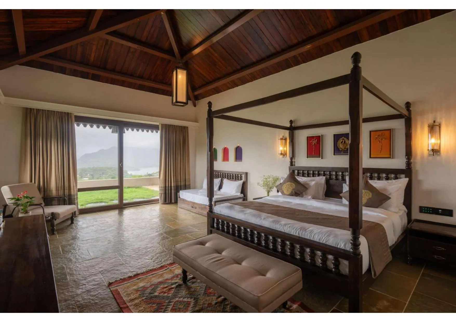 Bed in Malhar Machi Mountain Resorts