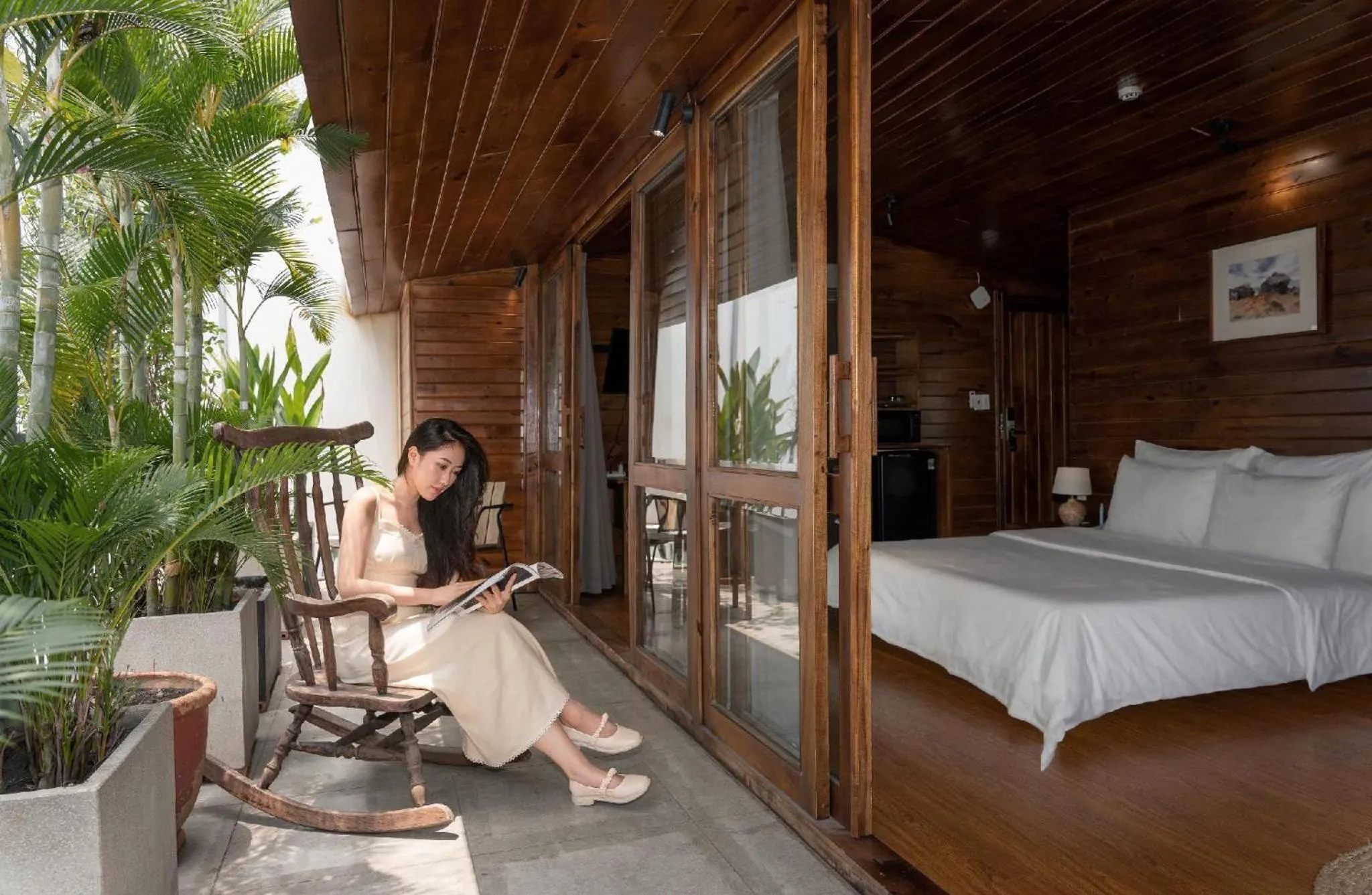 People, Bed in Nexus House Garden Thao Dien