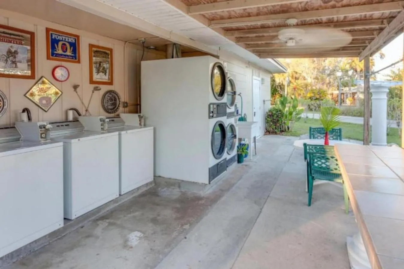 washing machine in Cottage Bungalow Near Beach! King Bed with Pool & BBQ