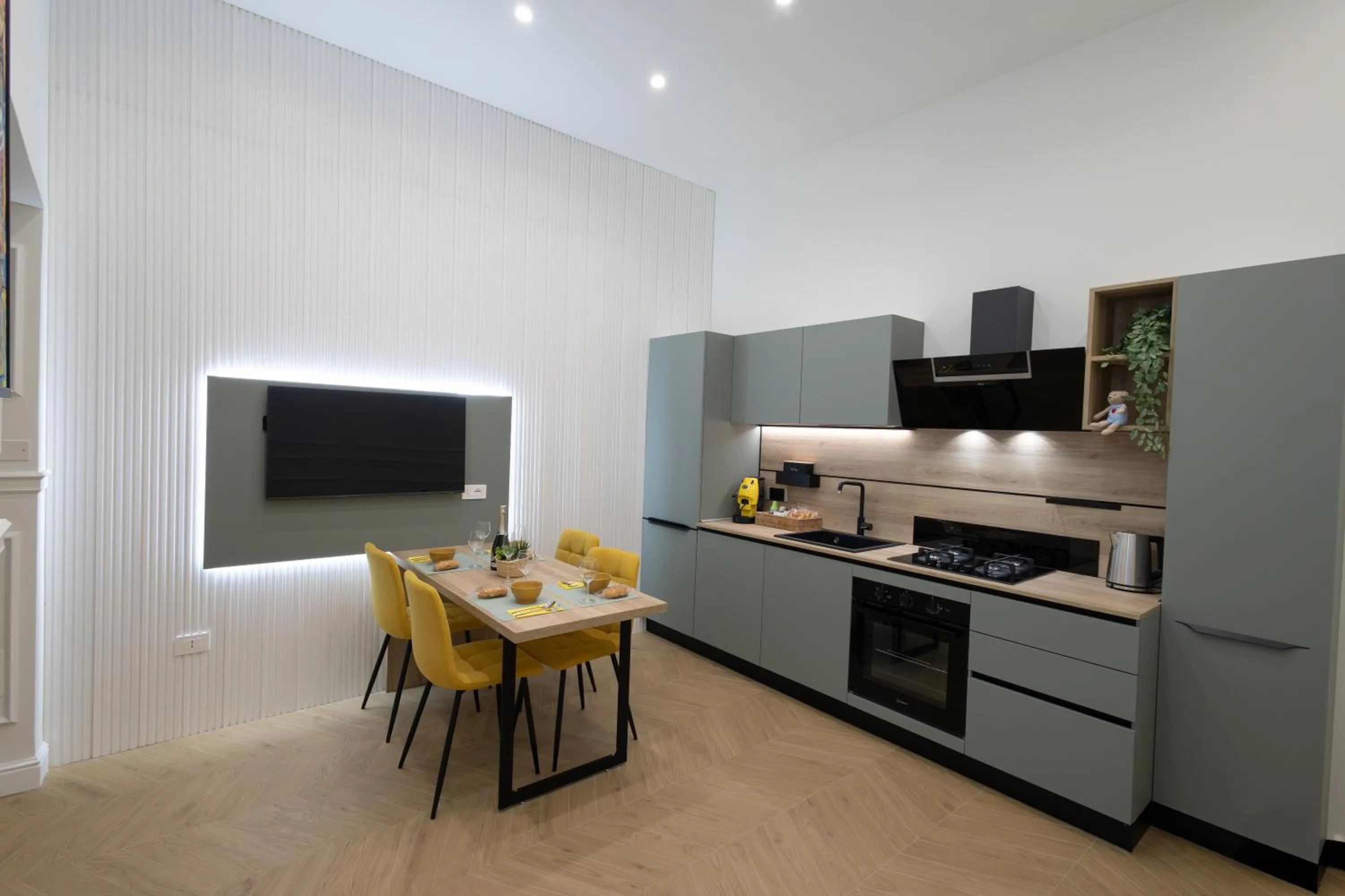 Kitchen or kitchenette in extra luxury apartment salerno center
