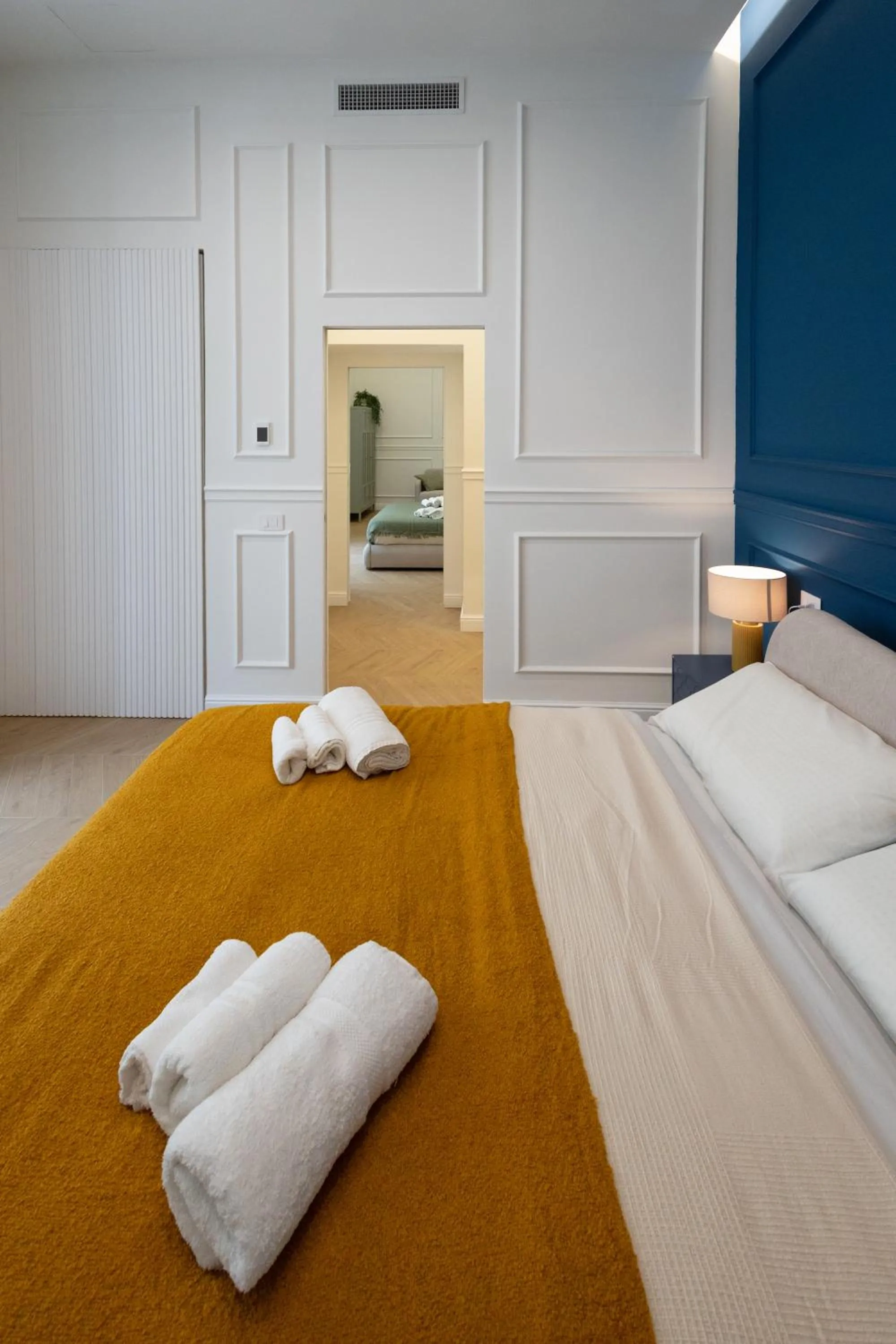 Photo of the whole room, Bed in extra luxury apartment salerno center
