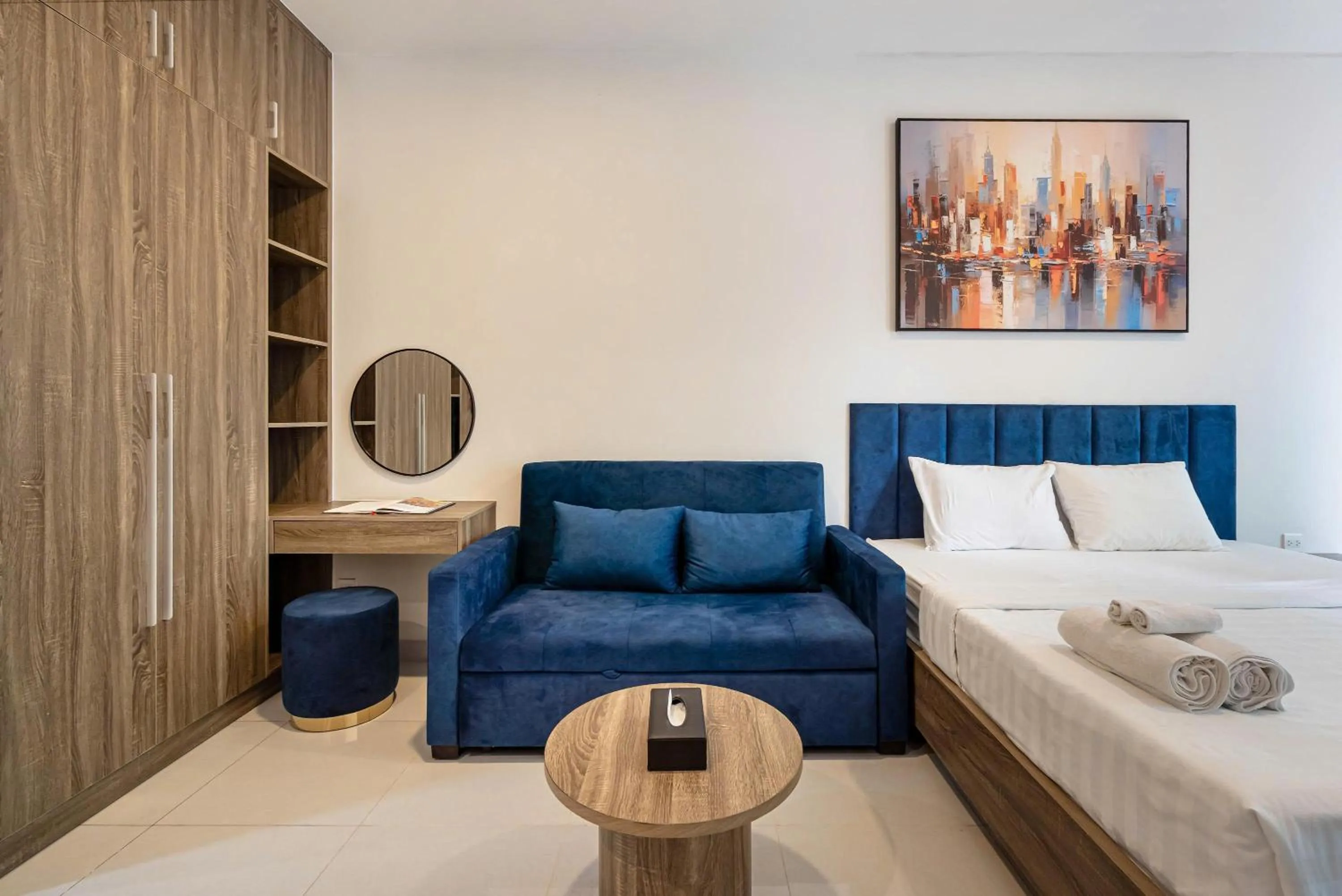 Bed in Otis Soho Saigon Balcony Apartment